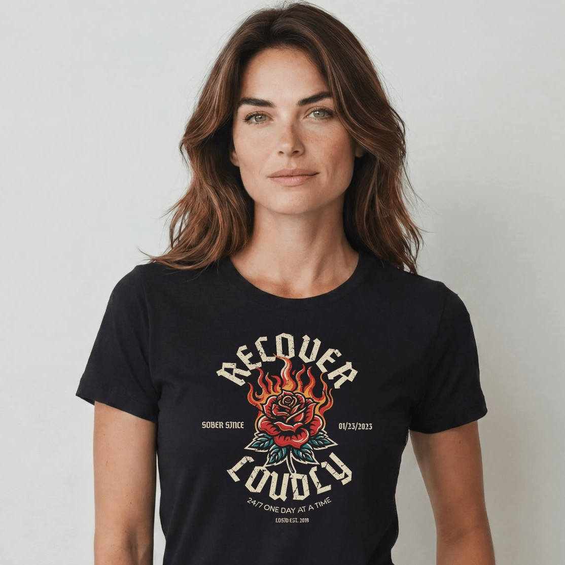 Sober T Shirt | Women's Recover Loudly Tee