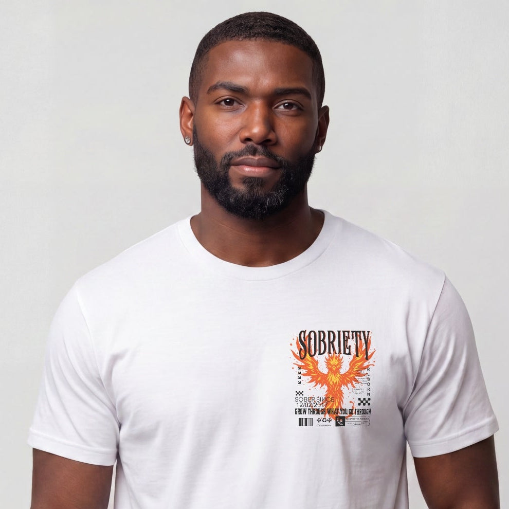 Phoenix Reborn Recovery Limited-Edition T-Shirt with Sobriety Date