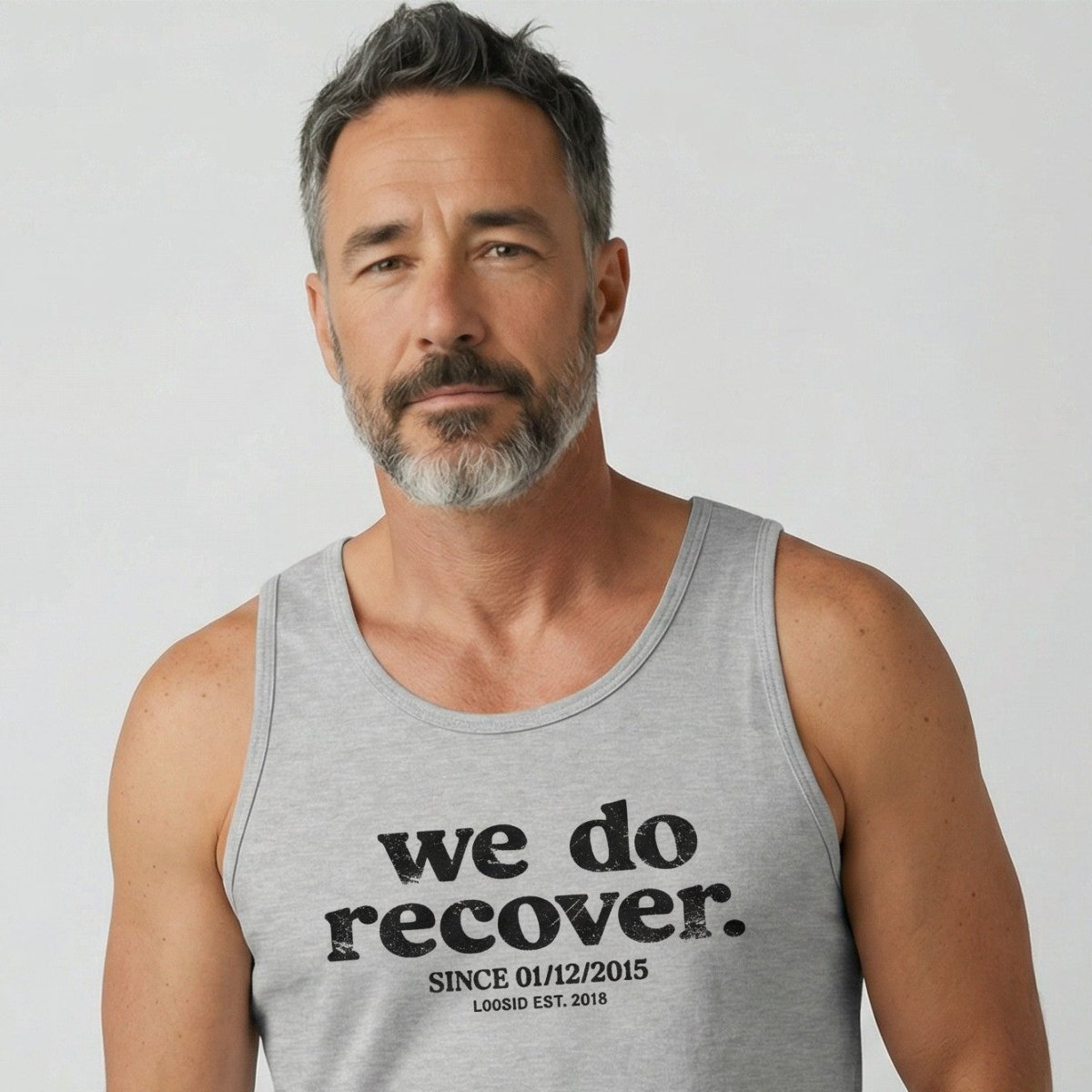 We Do Recover Sober Tank Top close-up view (view 2)