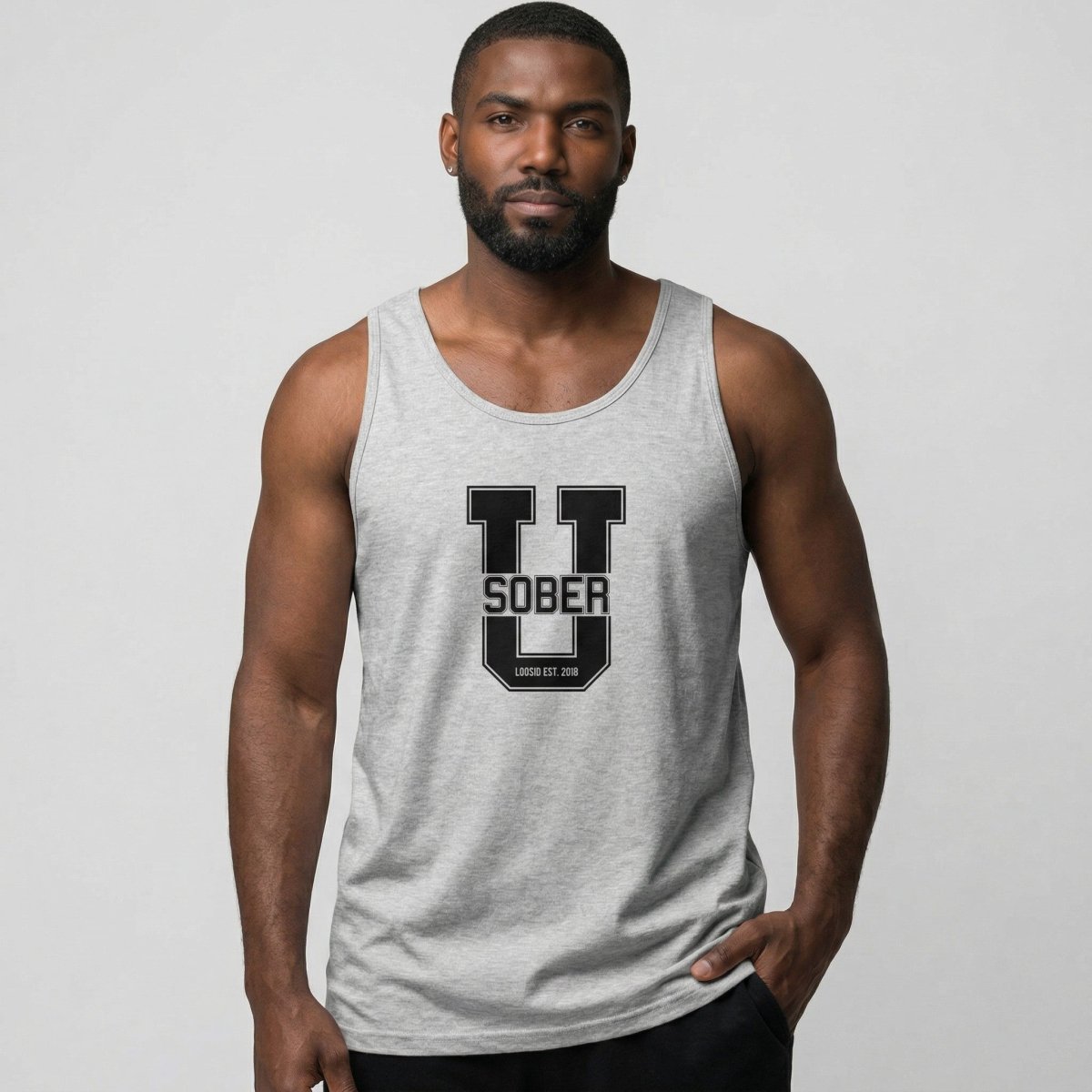 Big U Sober Sober Tank Top side view (view 16)