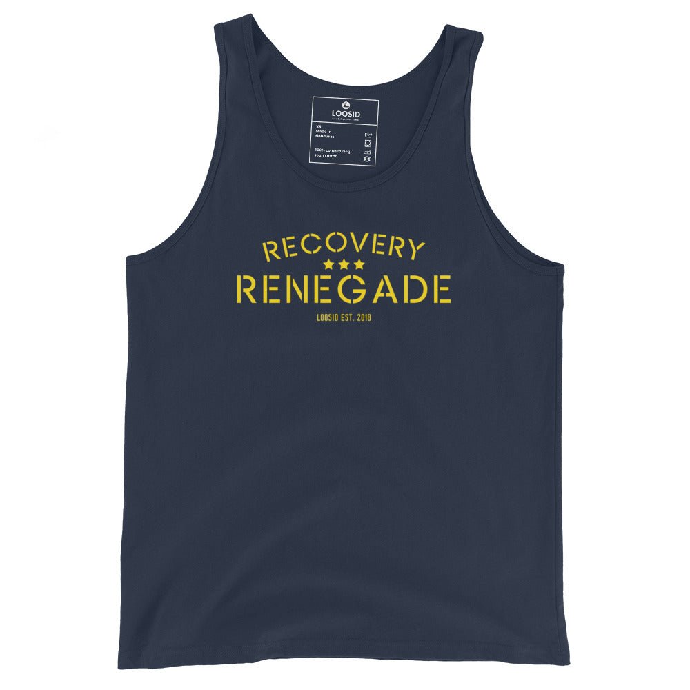 Recovery Renegade Sober Tank Top flat lay styled image (view 3)