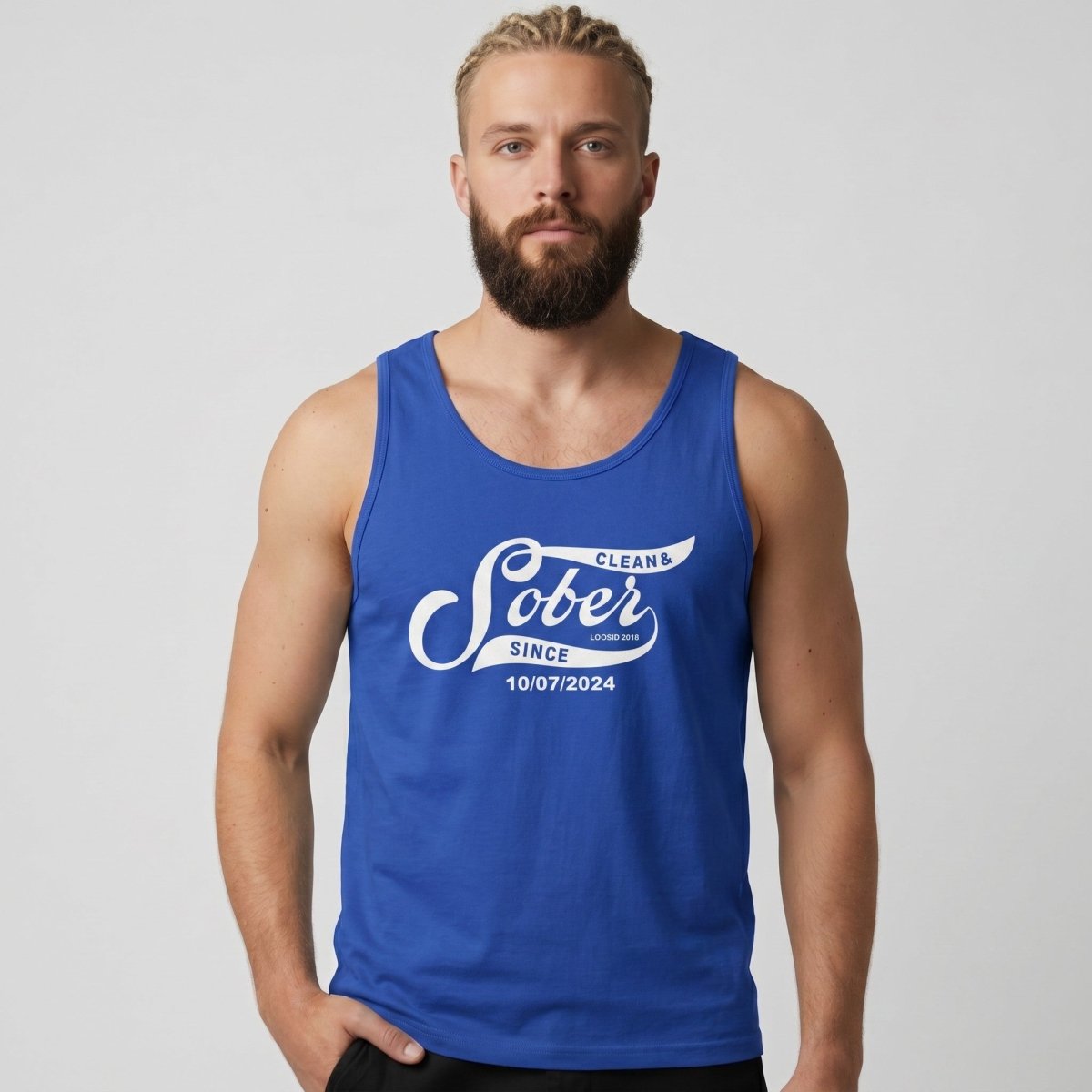 Sober Since Sober Tank Top back view (view 7)