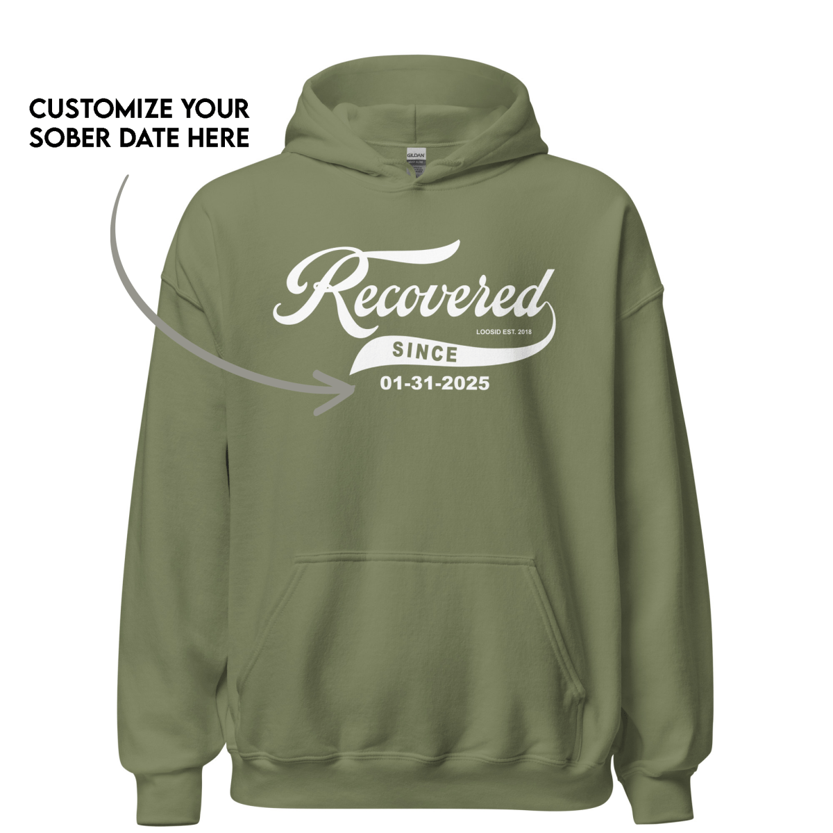Recovered Since Recovery Hoodie close-up view (view 12)