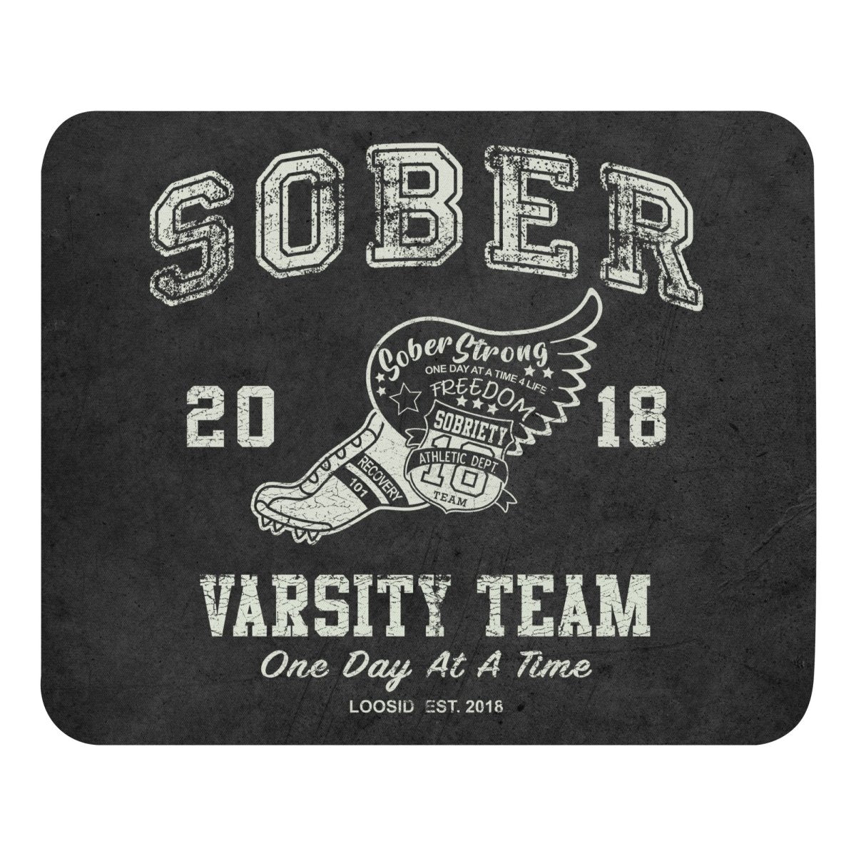 Sober Varsity Recovery Mouse Pad graphic detail (view 4)