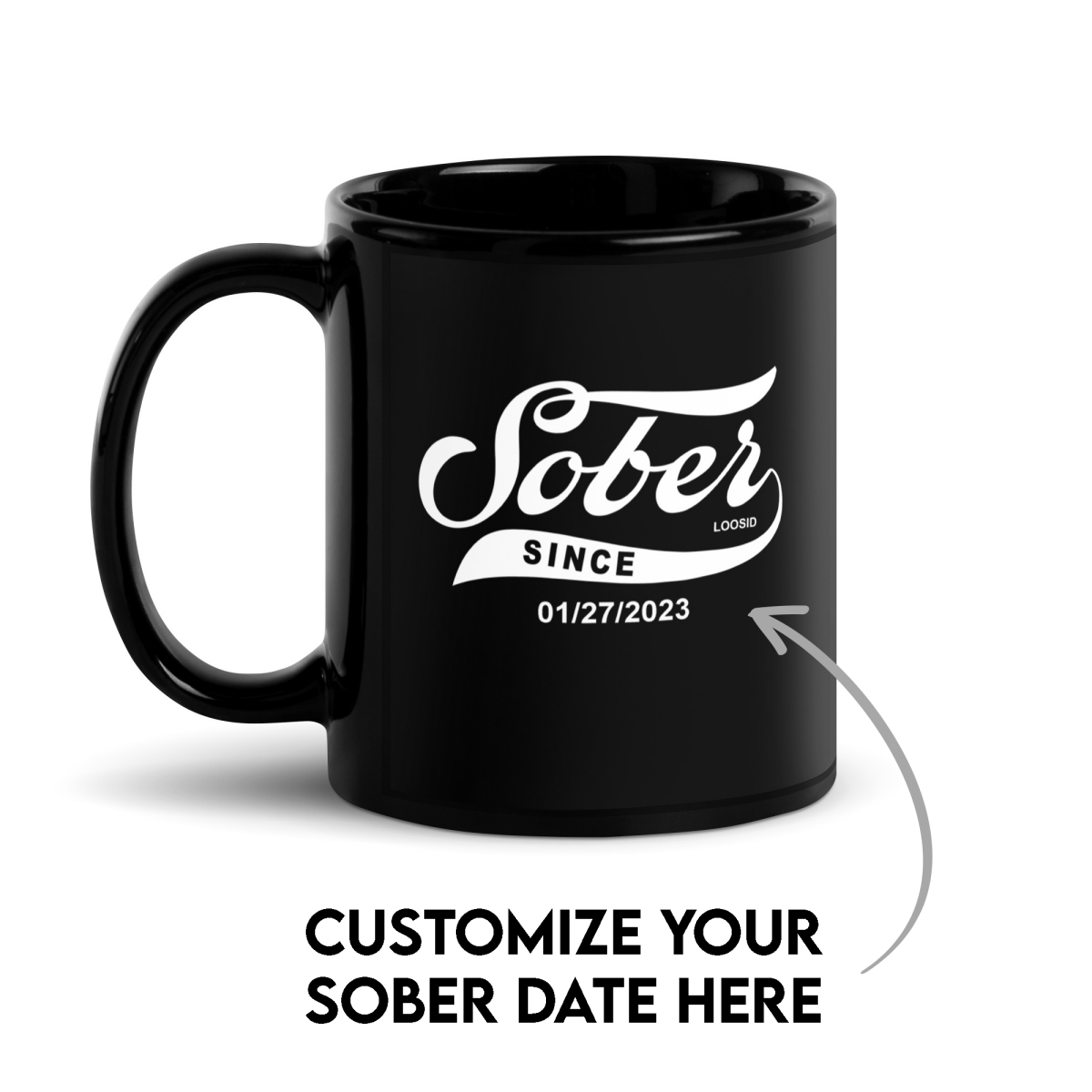 Sober Since Date Sober Coffee Mug close-up view (view 2)