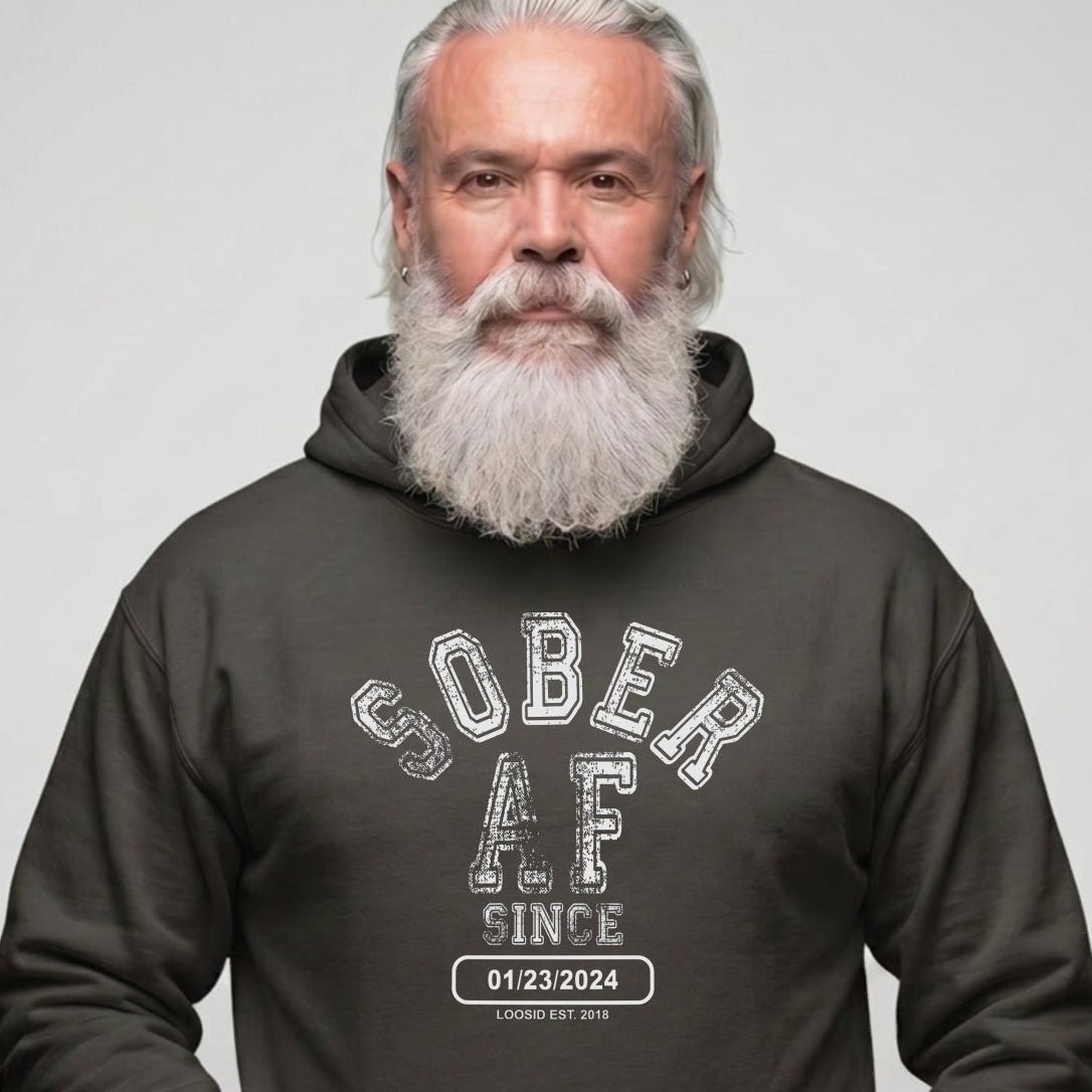Sober AF Since Recovery Hoodie packaging detail (view 38)