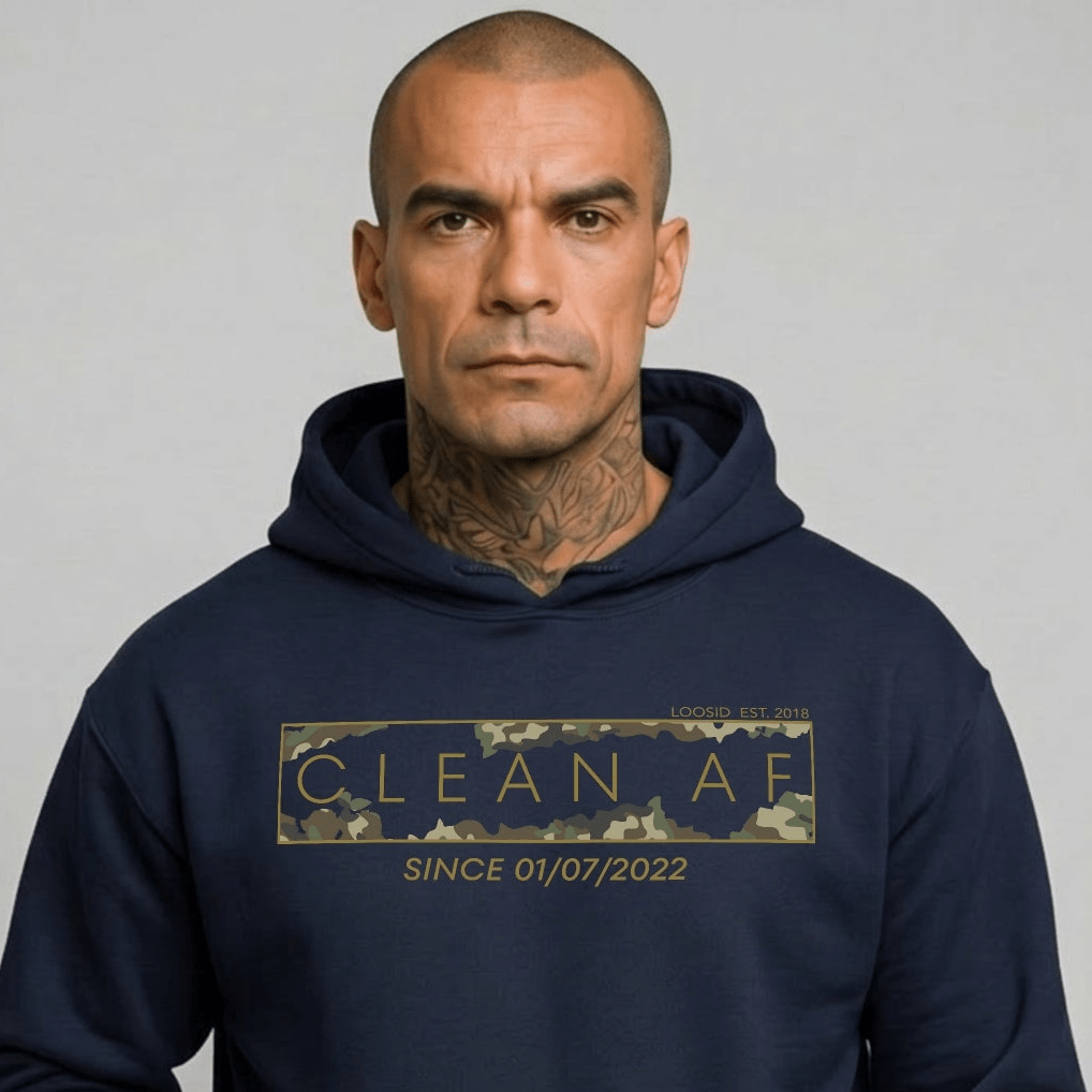 Clean AF Camo Recovery Hoodie side view (view 6)