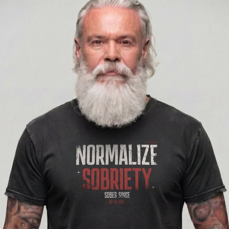 Sober T Shirt | Men's Washed Normalize Sobriety Garment-Dyed