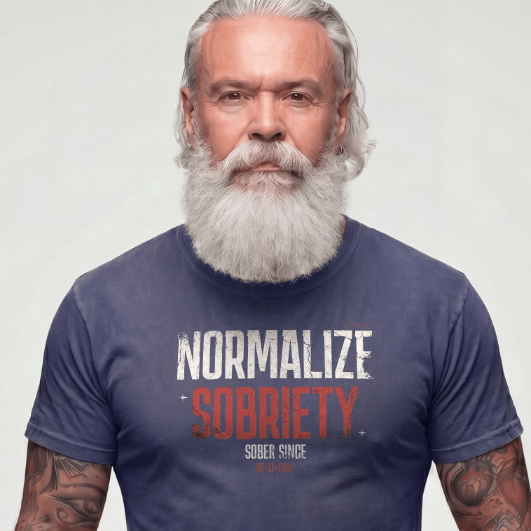 Sober T Shirt | Men's Washed Normalize Sobriety Garment-Dyed