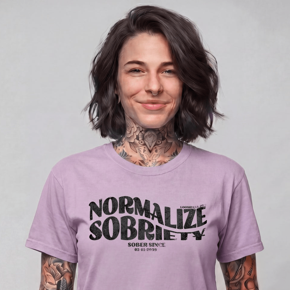 Normalize Sobriety Women garment dyed Sober T Shirt graphic detail (view 24)