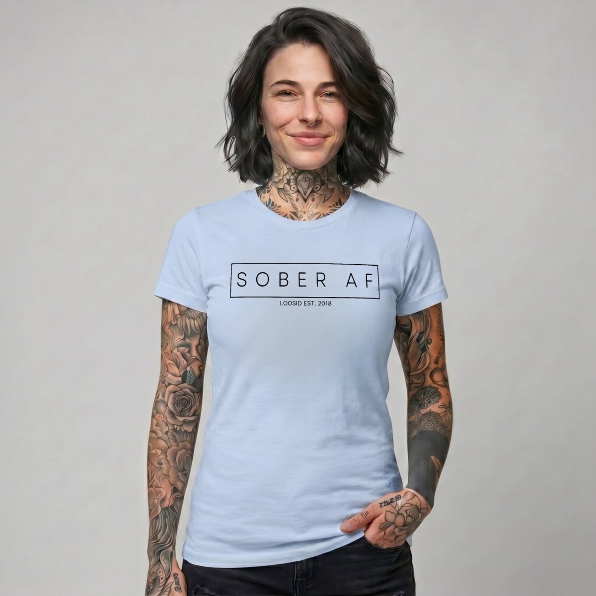 Sober AF Sober T Shirt back view (view 7)
