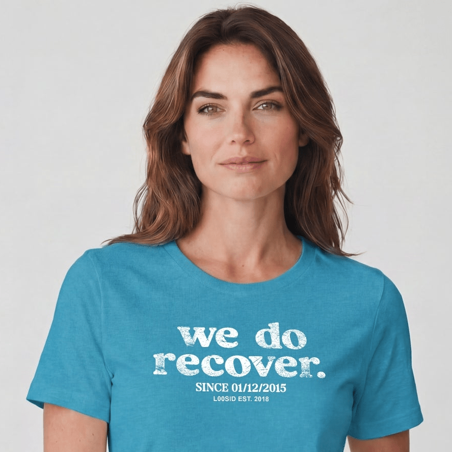 We Do Recover Women's Sober T Shirt | Personalized Sobriety Date Tee