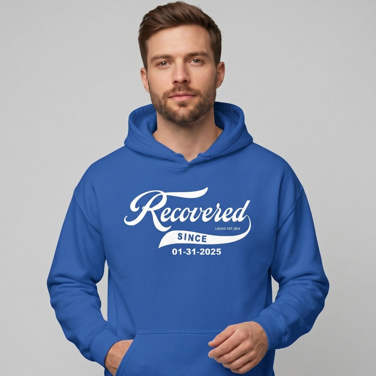 Recovered Since Recovery Hoodie lifestyle view (view 5)