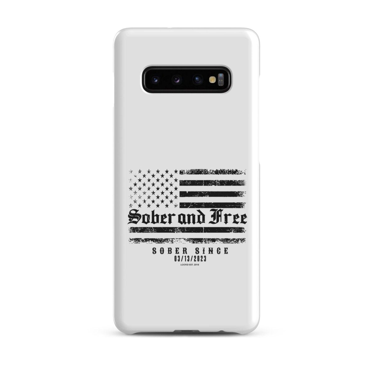 Sober & Free Snap Recovery Phone Case close-up view (view 2)