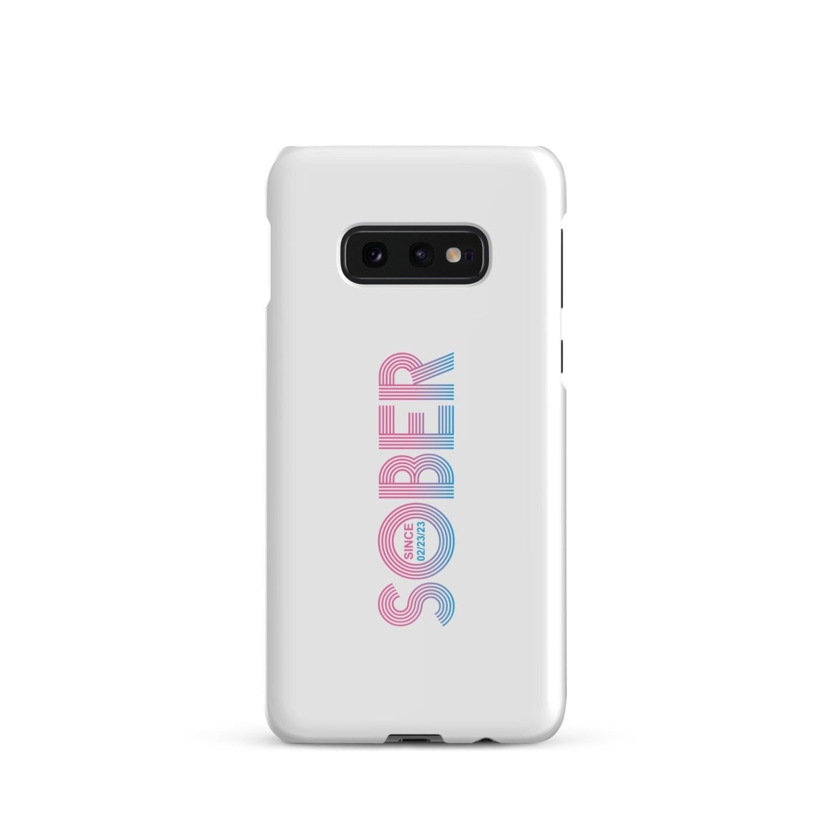 Sober Since Snap Recovery Phone Case flat lay styled image (view 3)