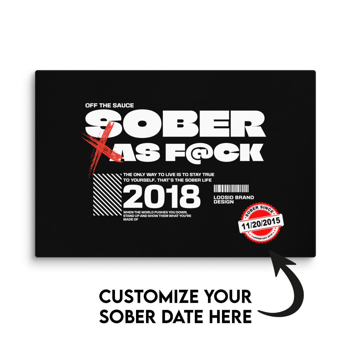Sober As F*ck Sobriety Art side view (view 6)