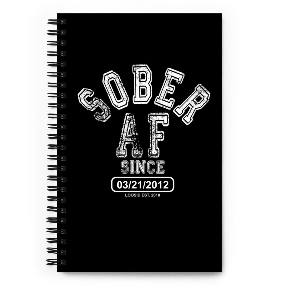 Loosid Sober AF Sober Journal featuring the design