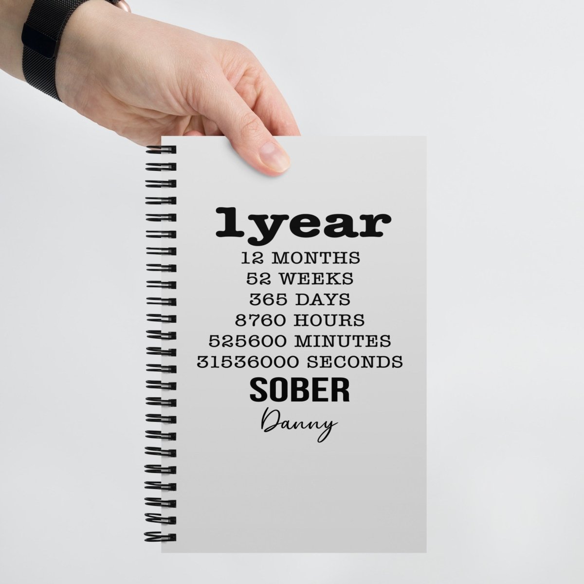 Year Sober Journal w Sobriety Year Date Sober Journal close-up view (view 2)