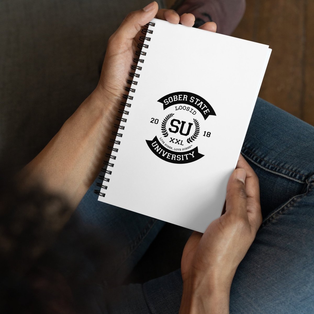 Sober State University Spiral Sober Journal flat lay styled image (view 3)