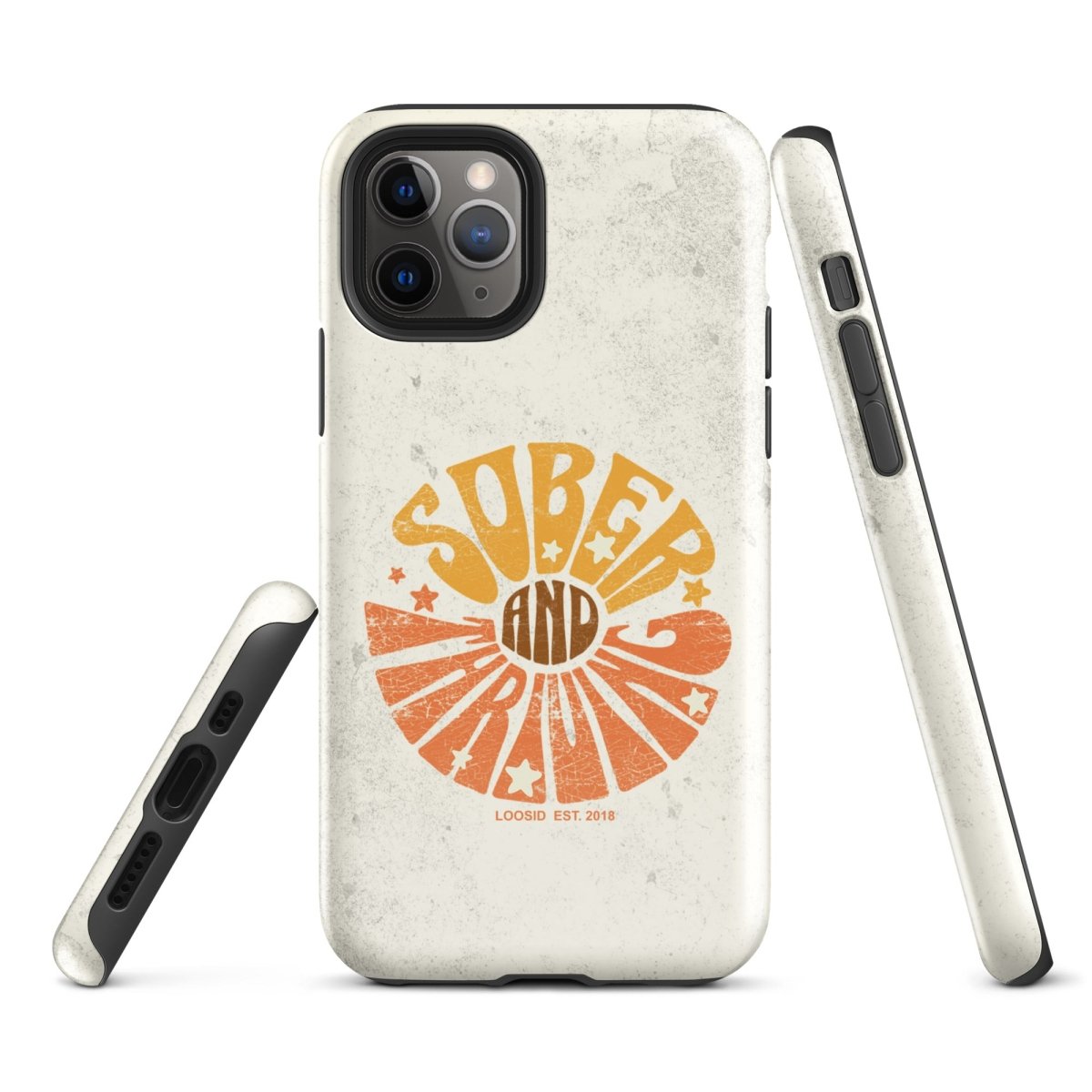 Sober & Thriving Recovery Phone Case flat lay styled image (view 3)