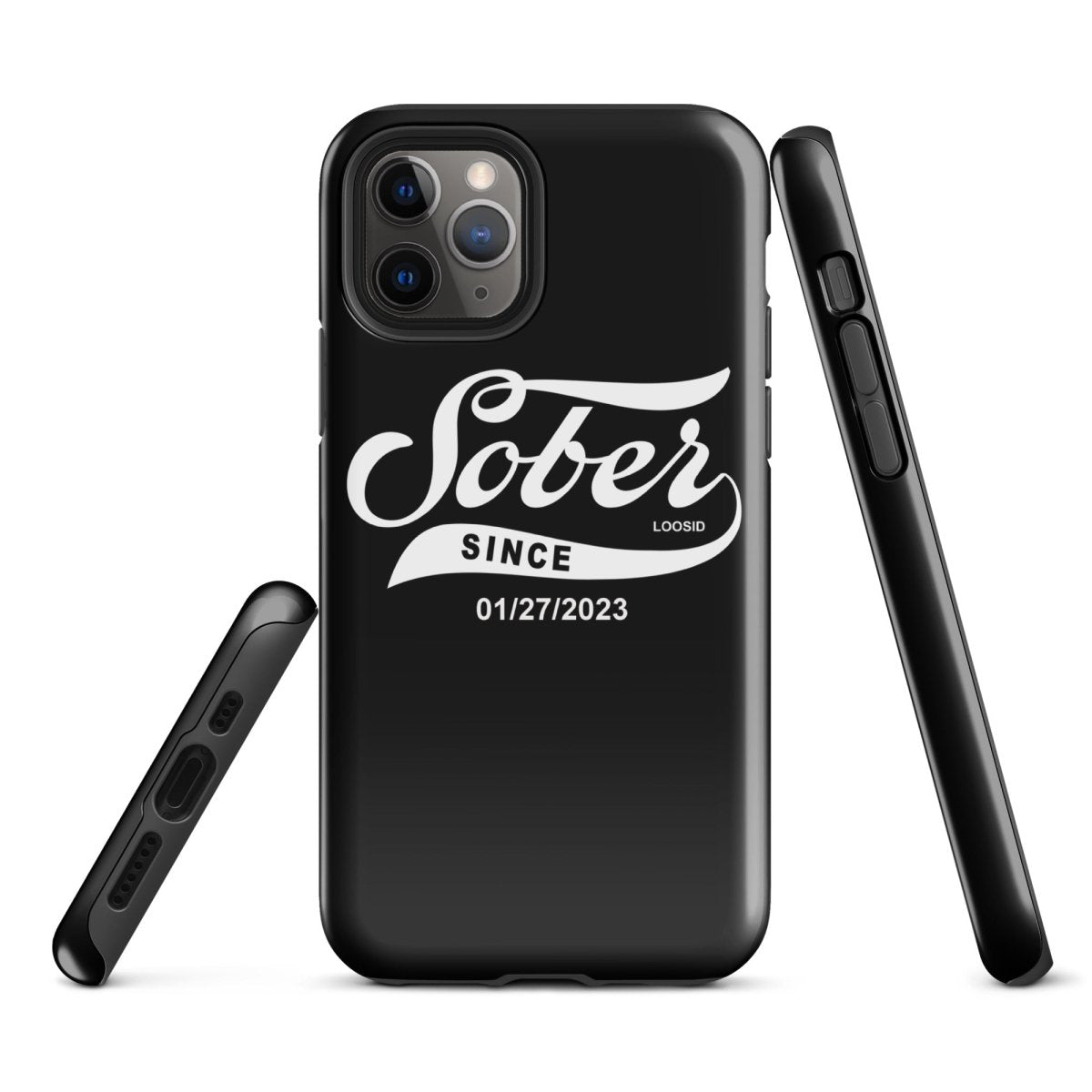 Sober Since Recovery Phone Case flat lay styled image (view 3)