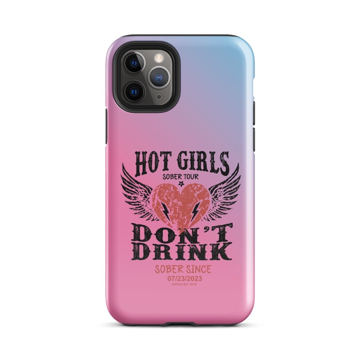 Hot Girls Don't Drink Recovery Phone Case close-up view (view 2)