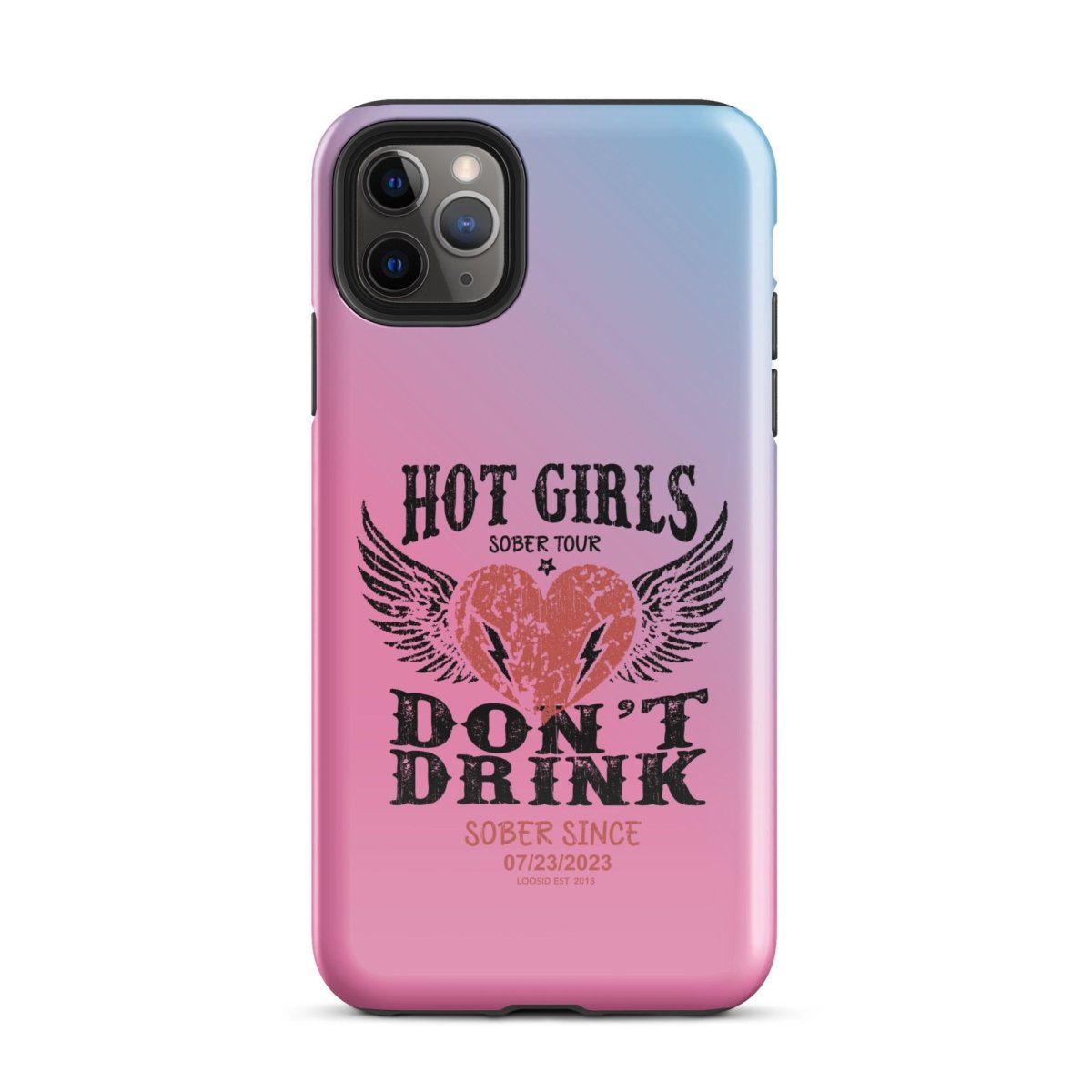 Hot Girls Don't Drink Recovery Phone Case flat lay styled image (view 3)
