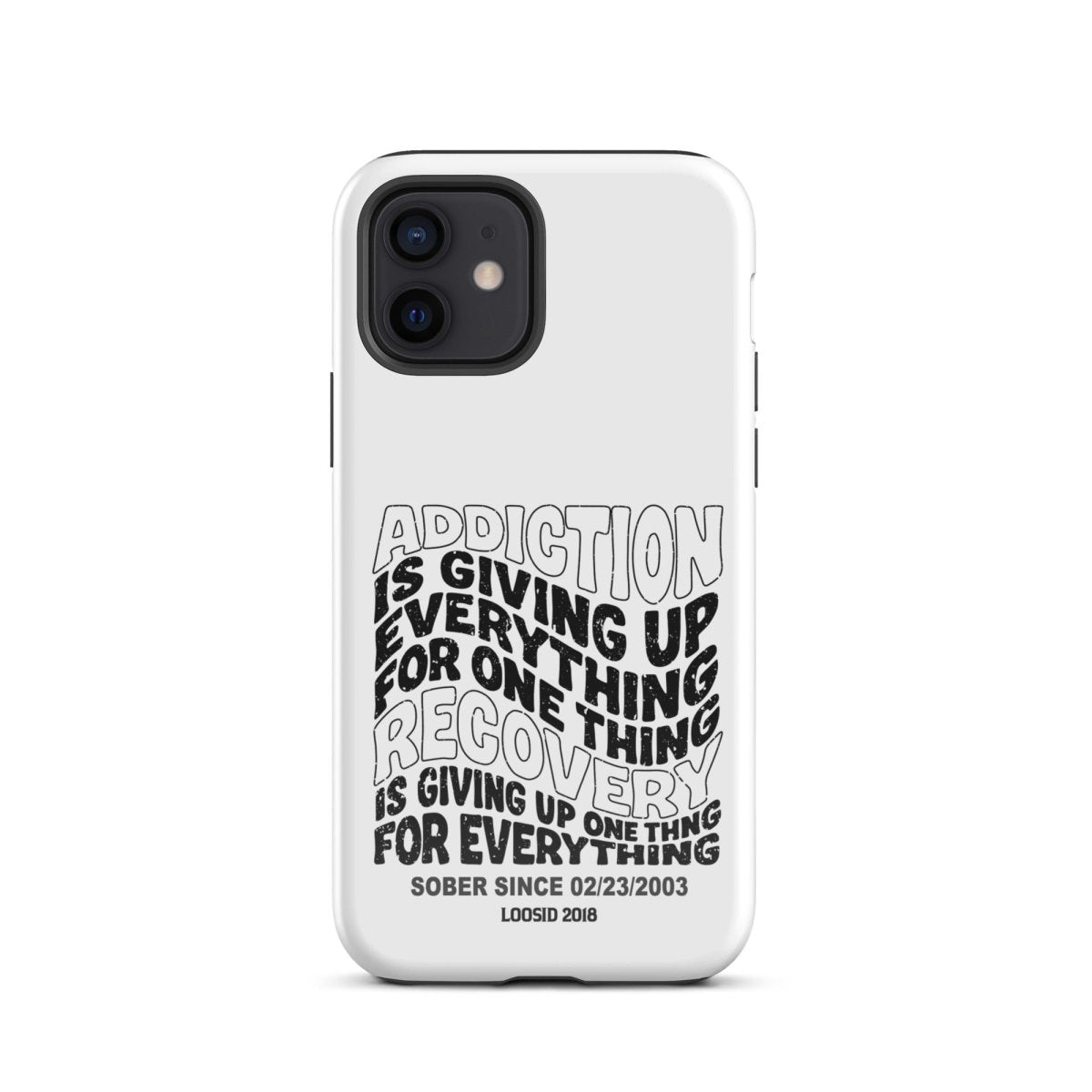 Addiction is Giving Up Recovery Phone Case side view (view 6)
