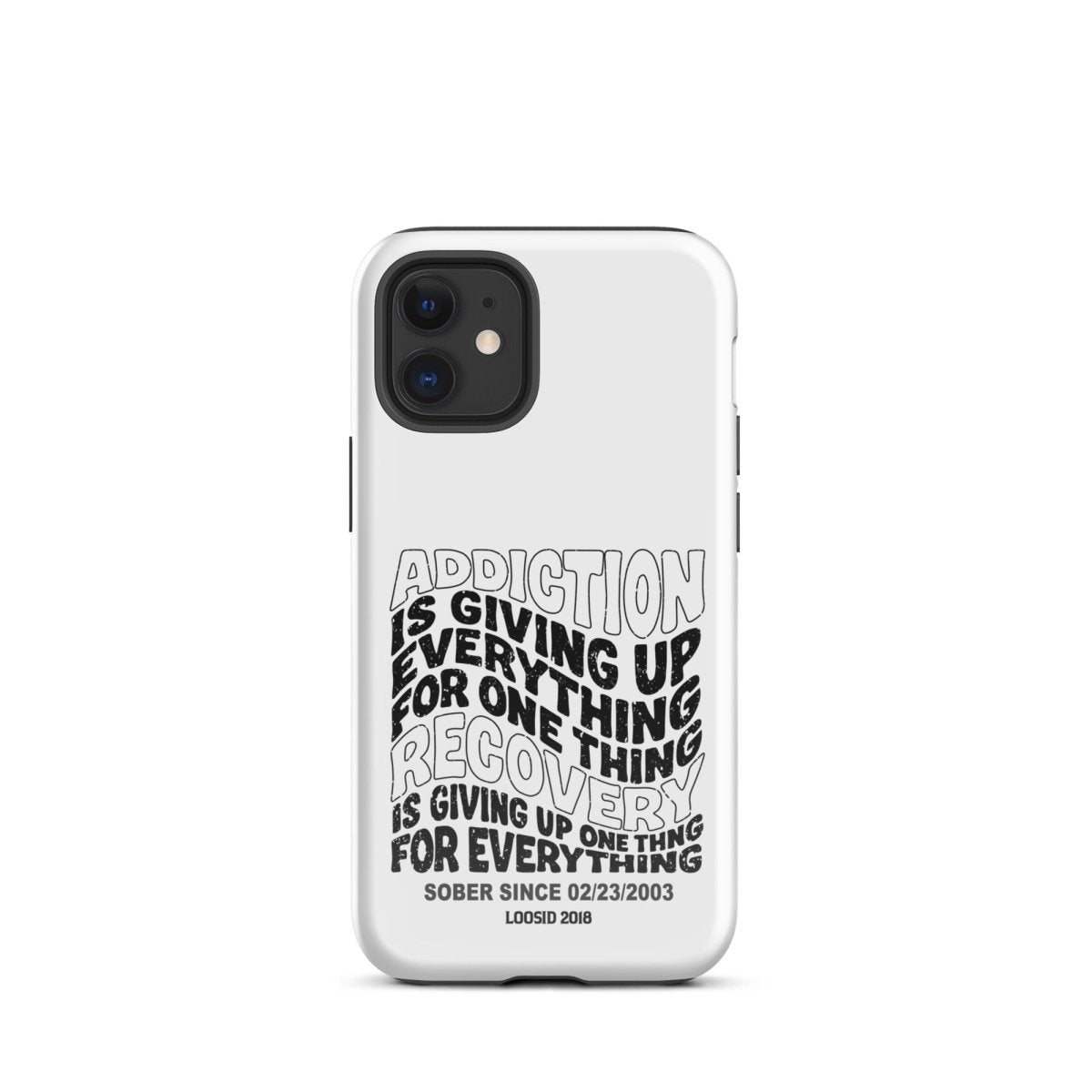 Addiction is Giving Up Recovery Phone Case lifestyle view (view 5)