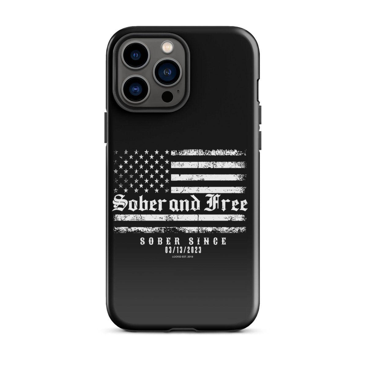 Sober and Free Recovery Phone Case close-up view (view 12)
