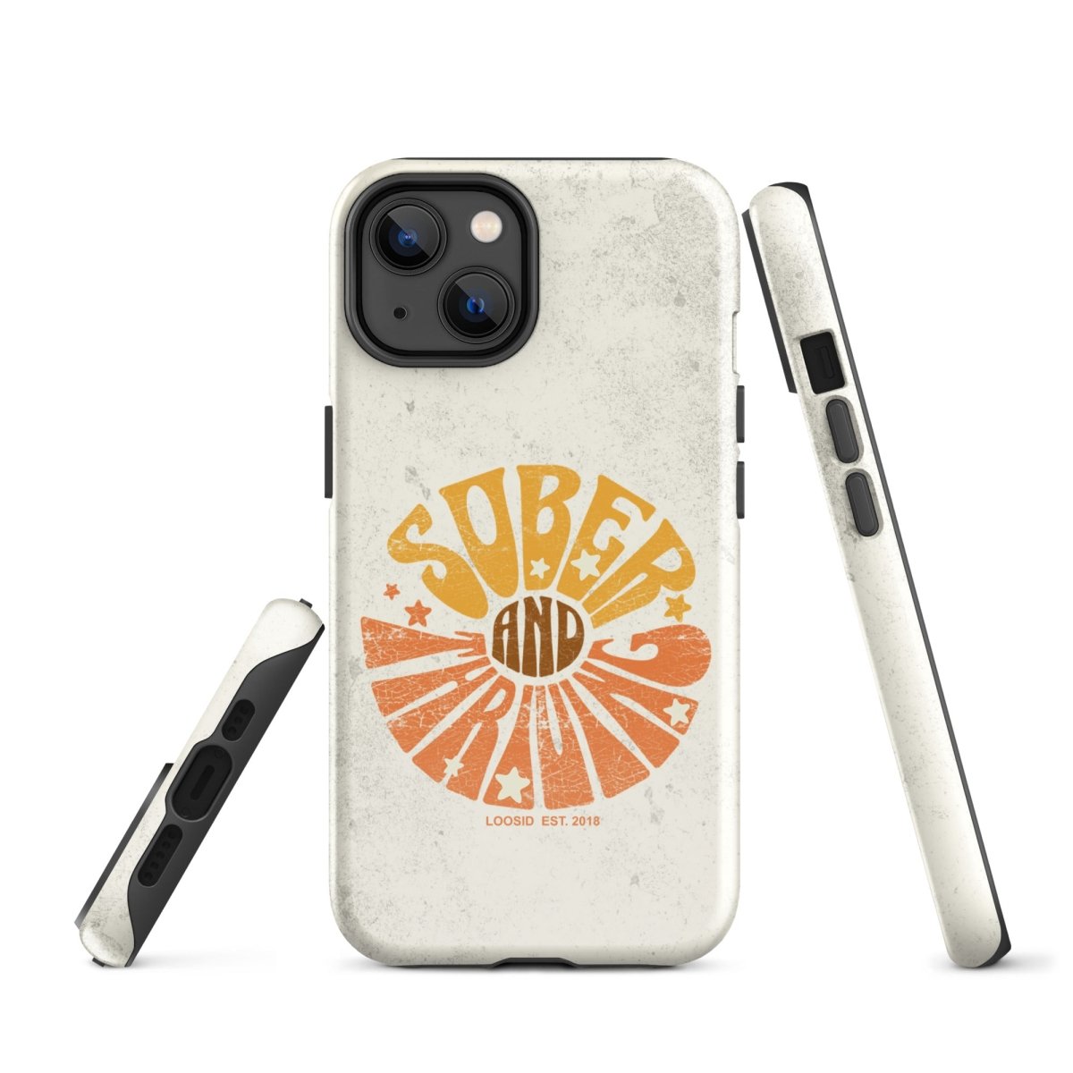 Sober & Thriving Recovery Phone Case flat lay styled image (view 13)