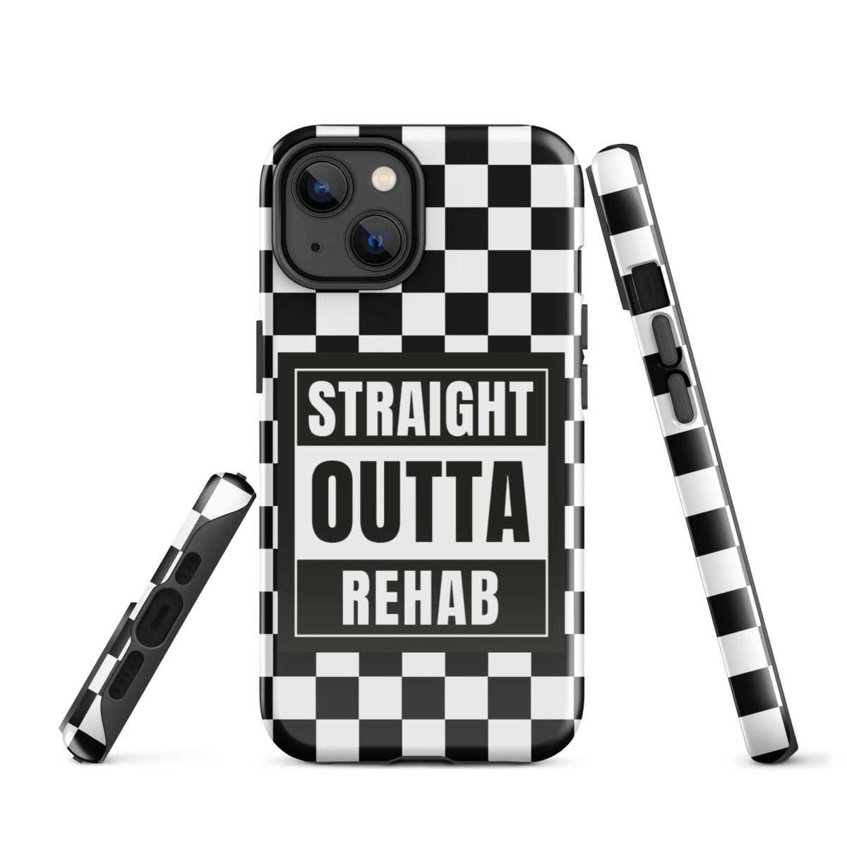 Straight outta of Rehab Recovery Phone Case flat lay styled image (view 13)