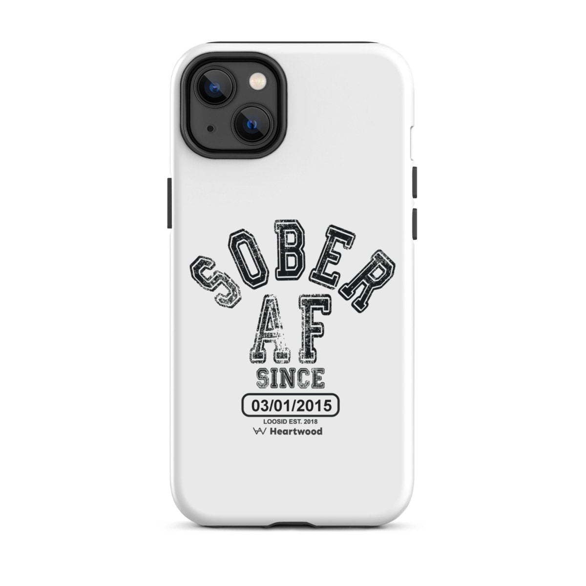 Sober AF Recovery Phone Case flat lay styled image (view 13)