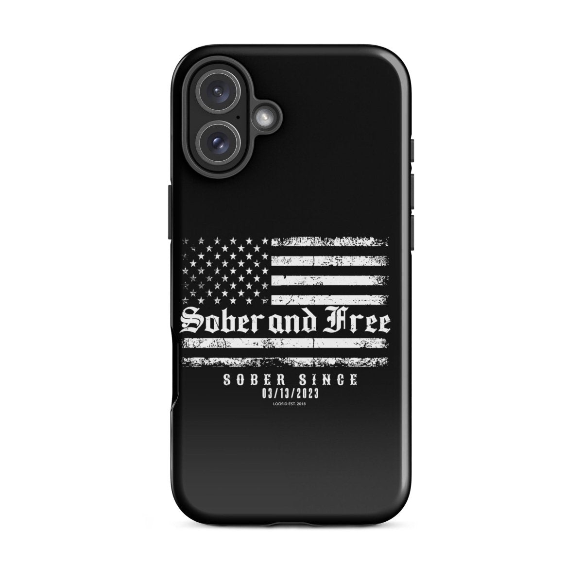 Sober and Free Recovery Phone Case close-up view (view 22)
