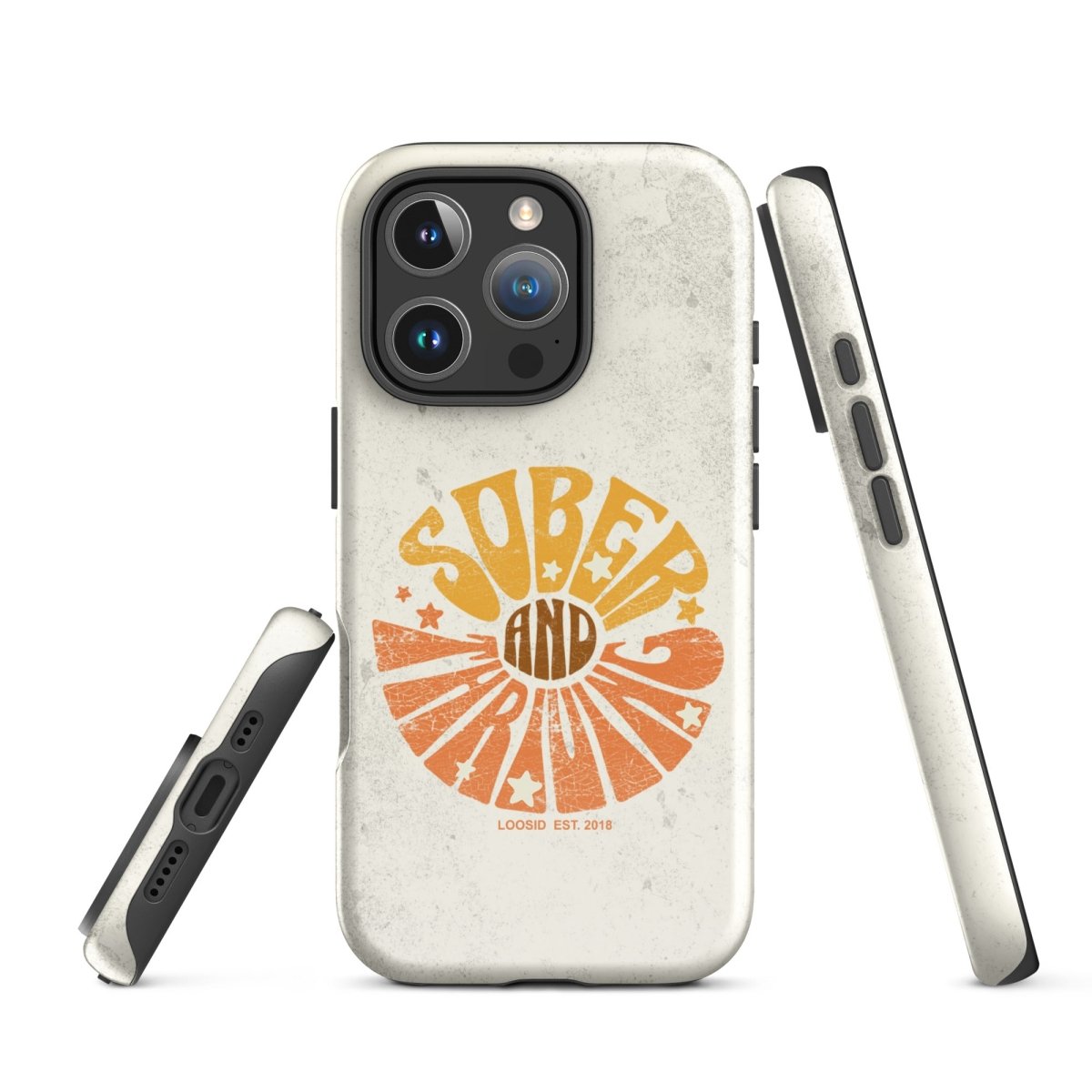 Sober & Thriving Recovery Phone Case flat lay styled image (view 23)