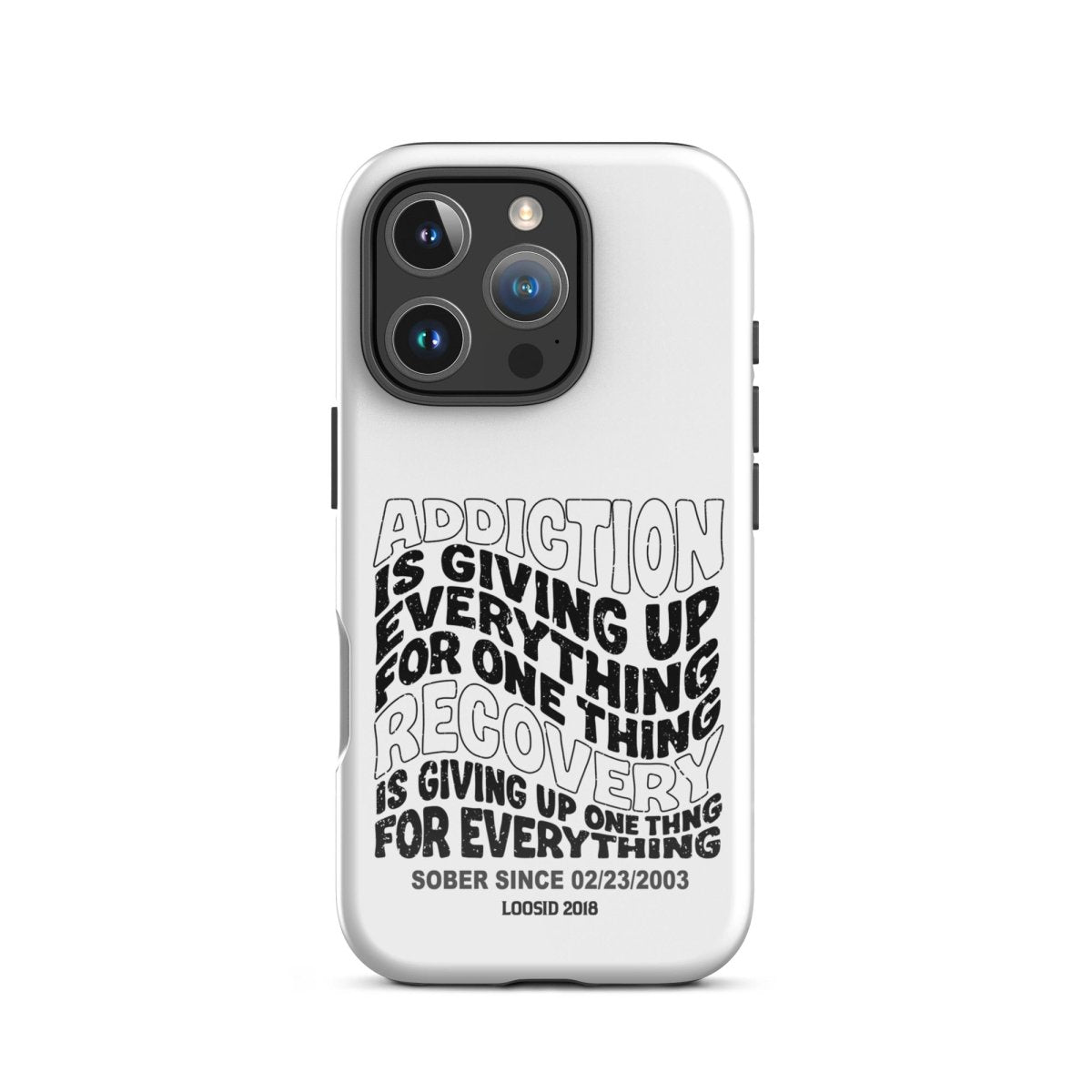 Addiction is Giving Up Recovery Phone Case flat lay styled image (view 23)