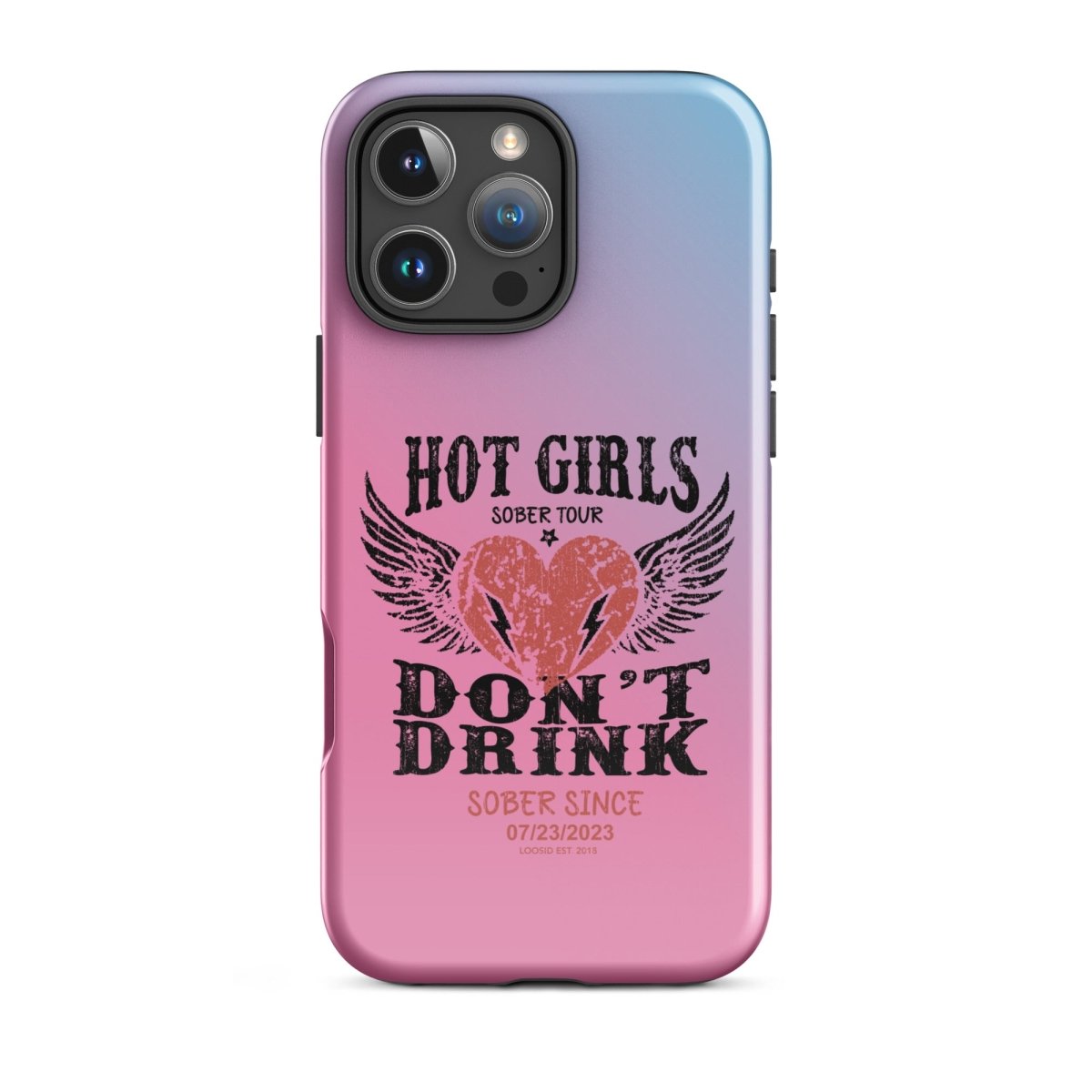 Hot Girls Don't Drink Recovery Phone Case flat lay styled image (view 23)