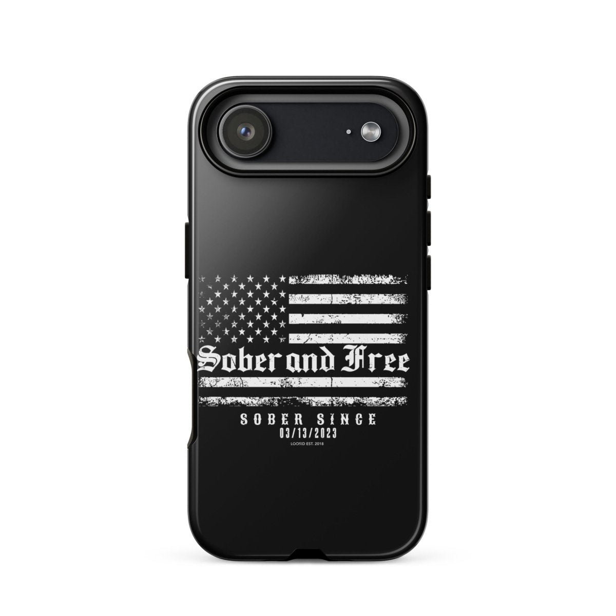 Sober and Free Recovery Phone Case side view (view 26)