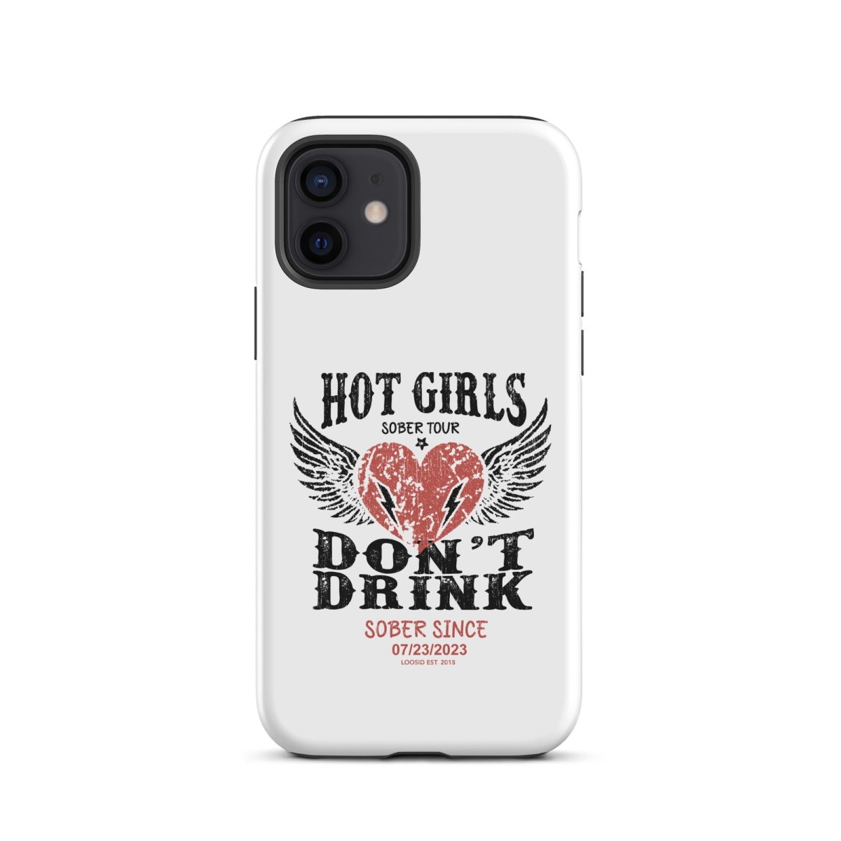 Hot Girls Don't Drink Recovery Phone Case graphic detail (view 4)