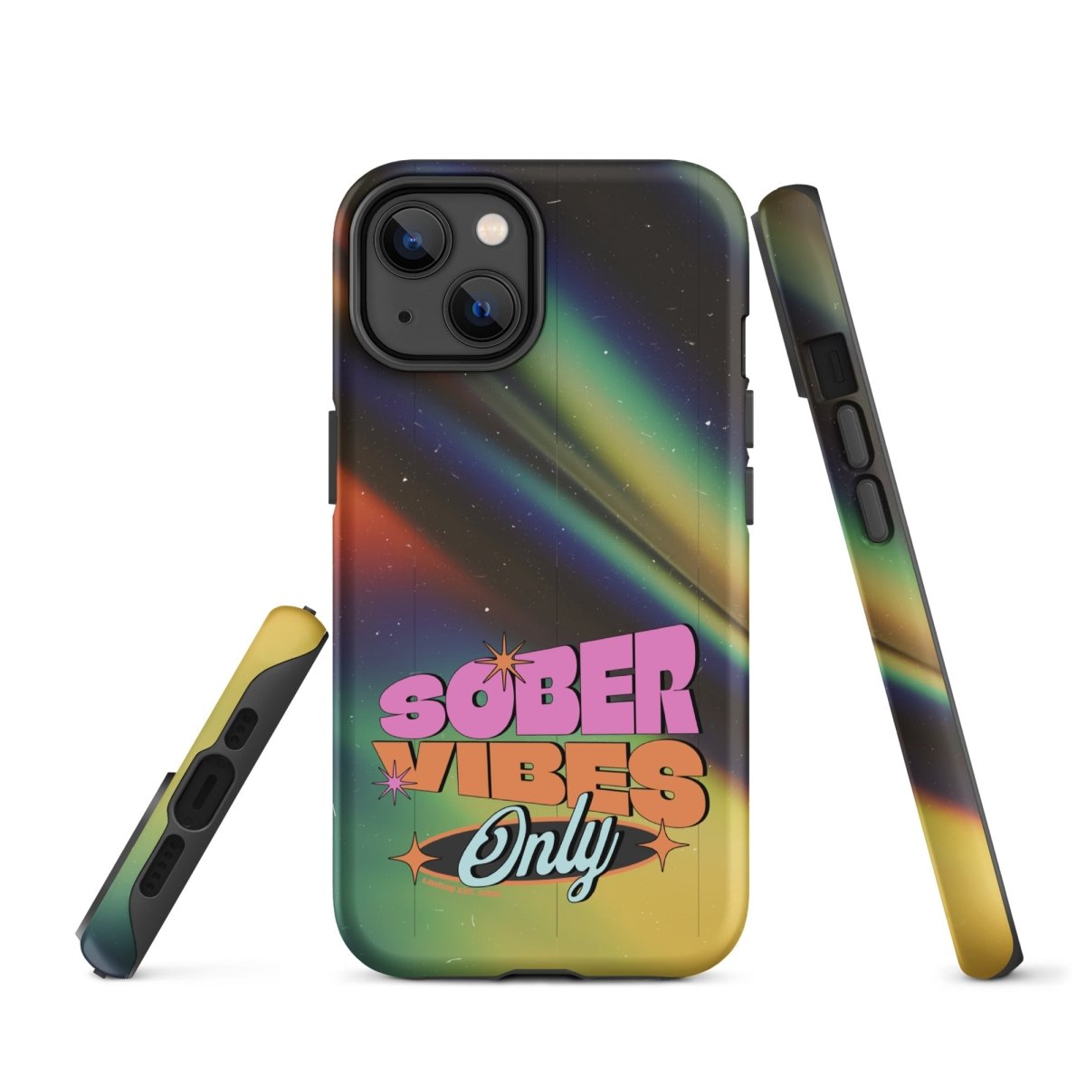 Sober Vibes Recovery Phone Case flat lay styled image (view 13)