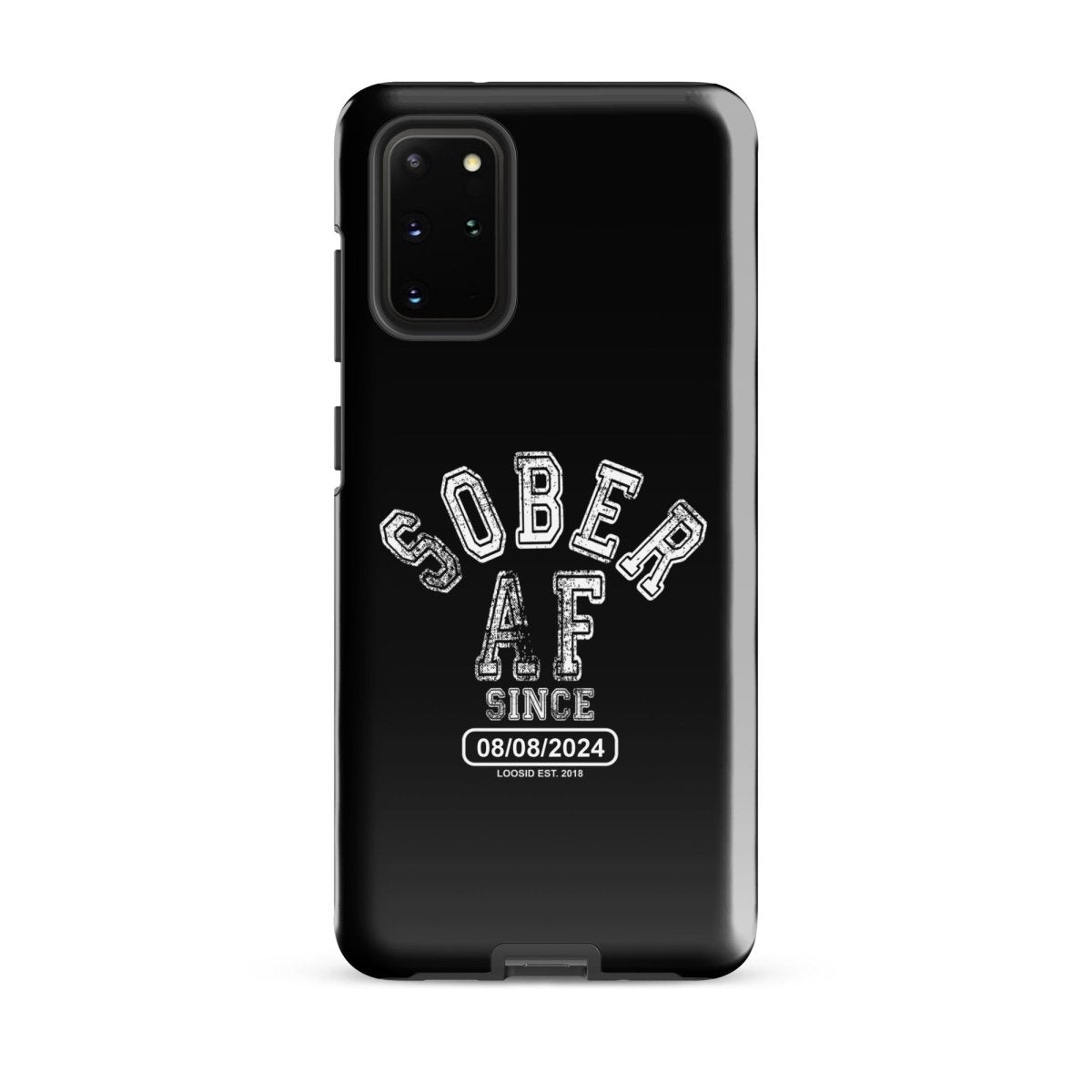 Sober AF Recovery Phone Case flat lay styled image (view 3)