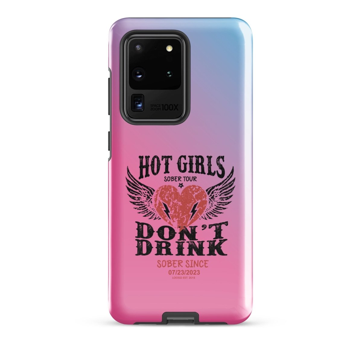 Hot Girls don't Drink Recovery Phone Case flat lay styled image (view 3)