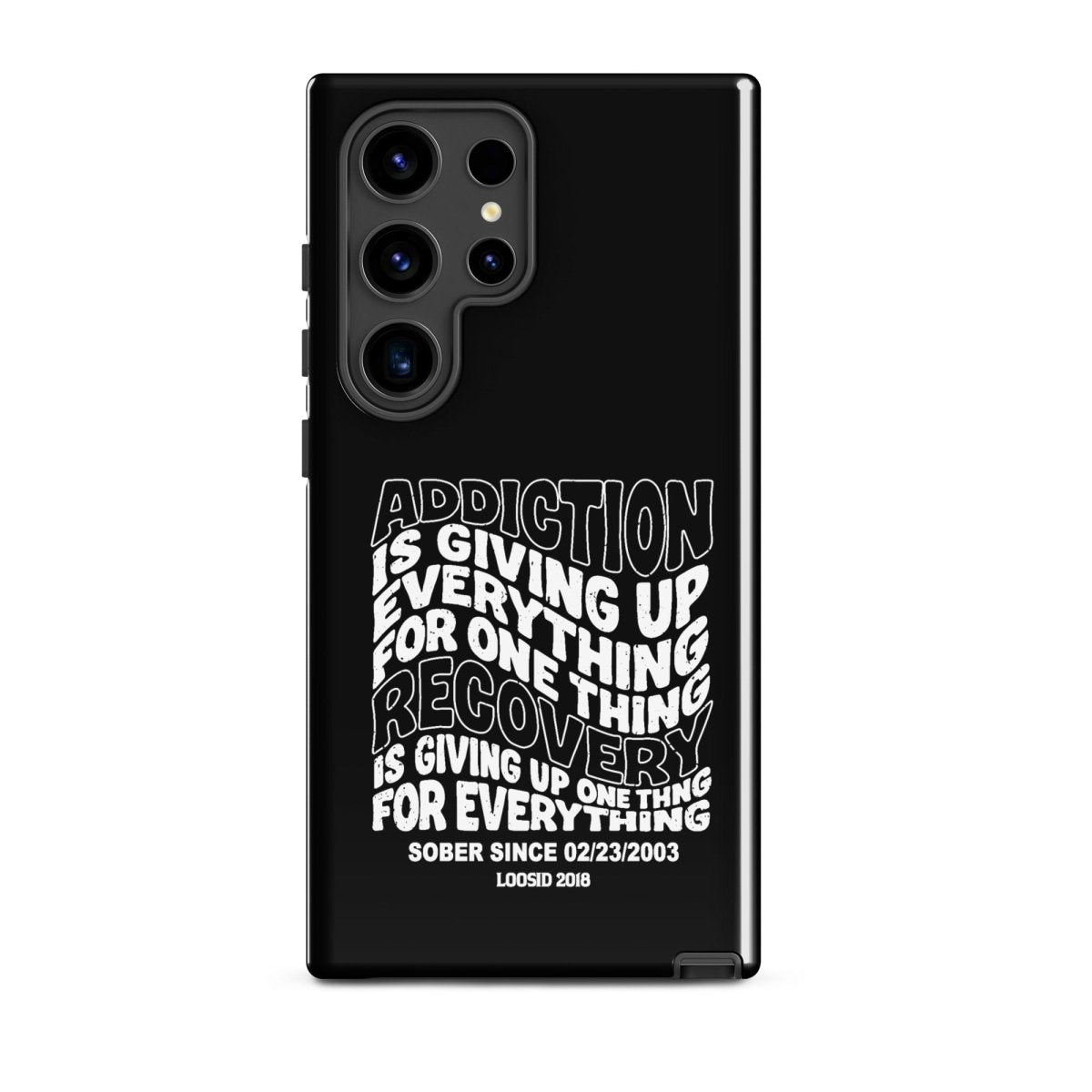 Addiction is Giving Up Recovery Phone Case back view (view 17)