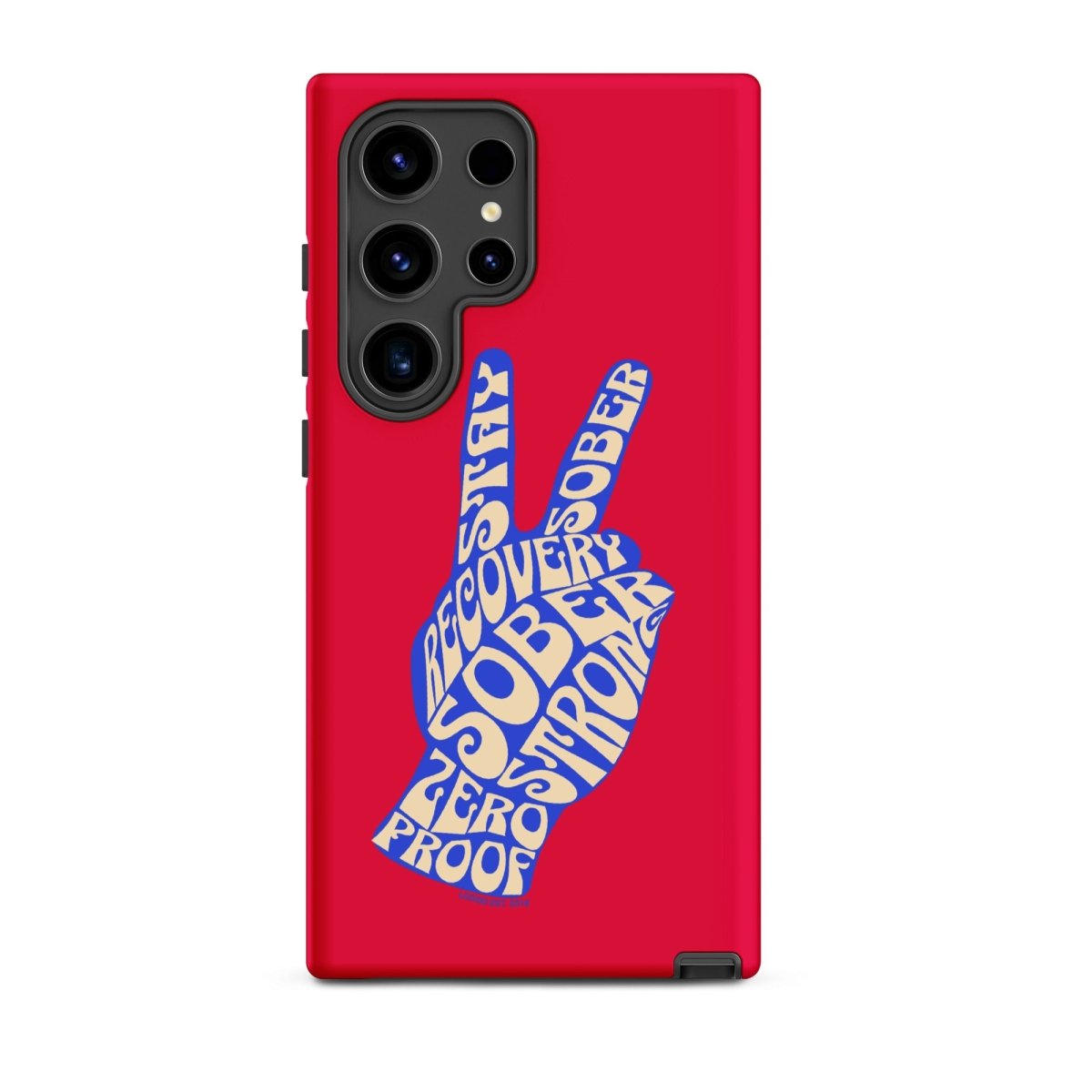 Peace & Sober Recovery Phone Case flat lay styled image (view 3)
