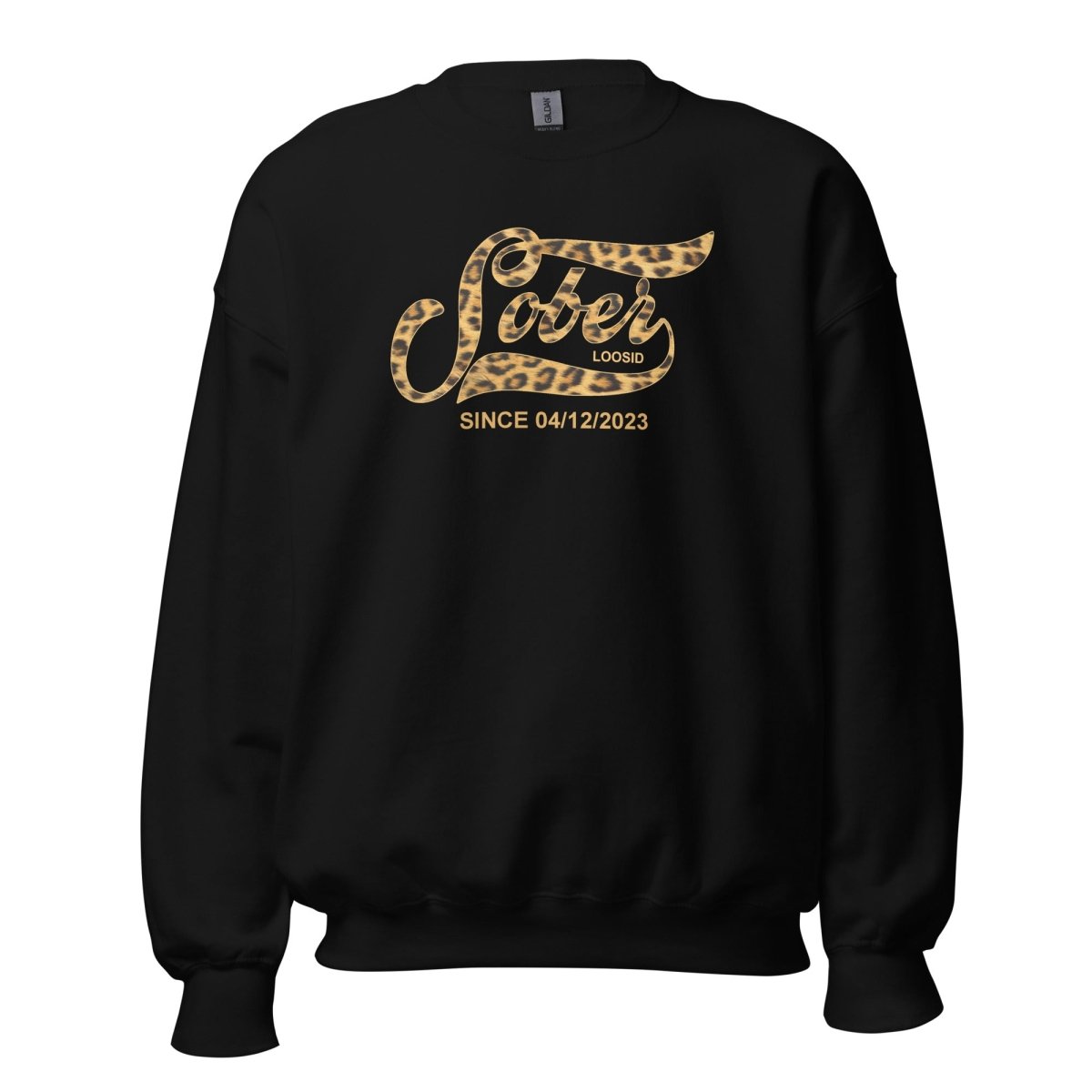 Leopard Sober Since Recovery Hoodie lifestyle view (view 5)