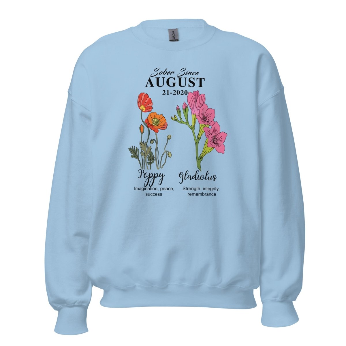 Sober Since Monthly Flower Recovery Hoodie lifestyle view (view 5)