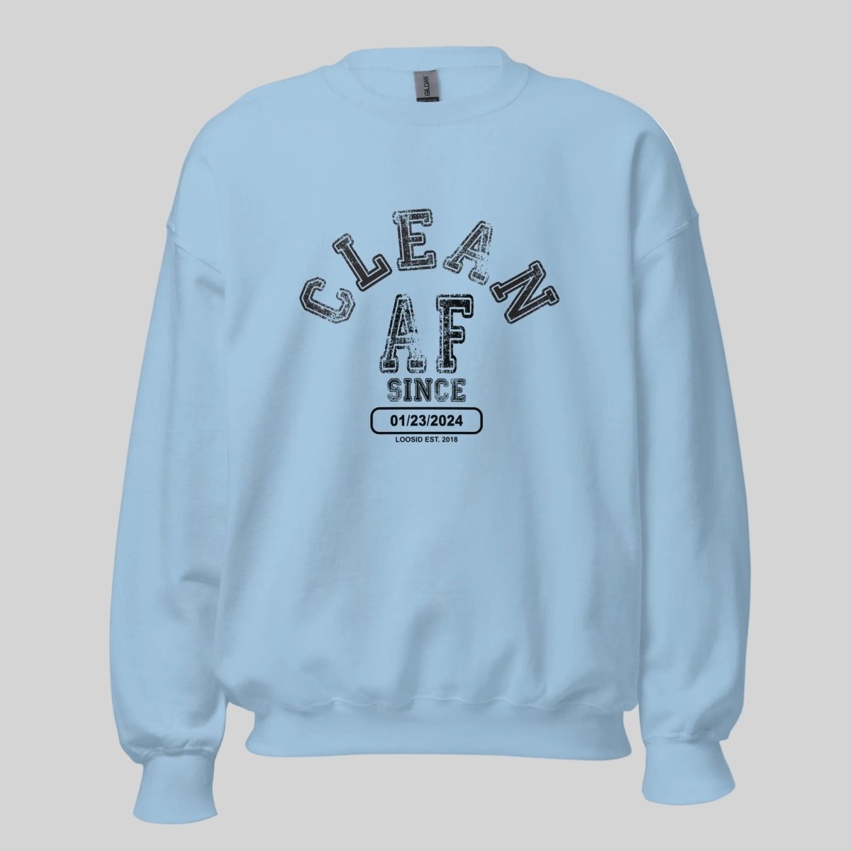Clean AF Since Sobriety Recovery Hoodie packaging detail (view 18)