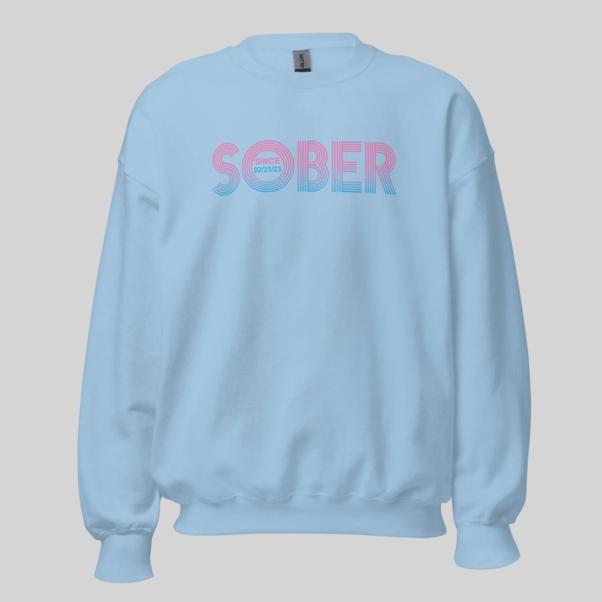 Retro Sobriety Date Sweatshirt Personalized Sober Date Recovery Hoodie lifestyle view (view 25)