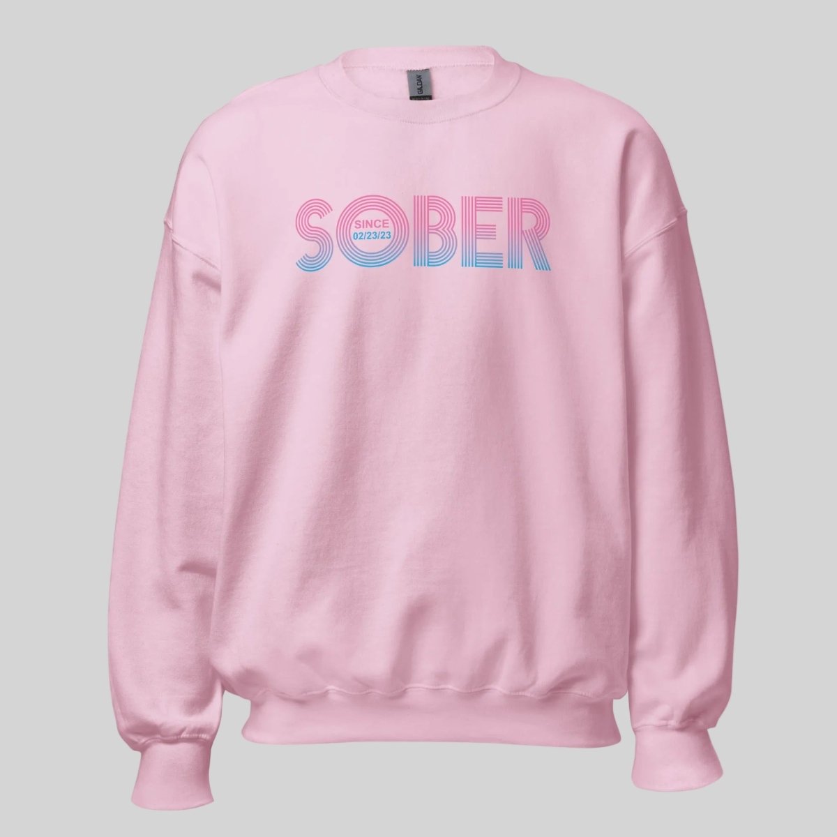 Retro Sobriety Date Sweatshirt Personalized Sober Date Recovery Hoodie packaging detail (view 28)