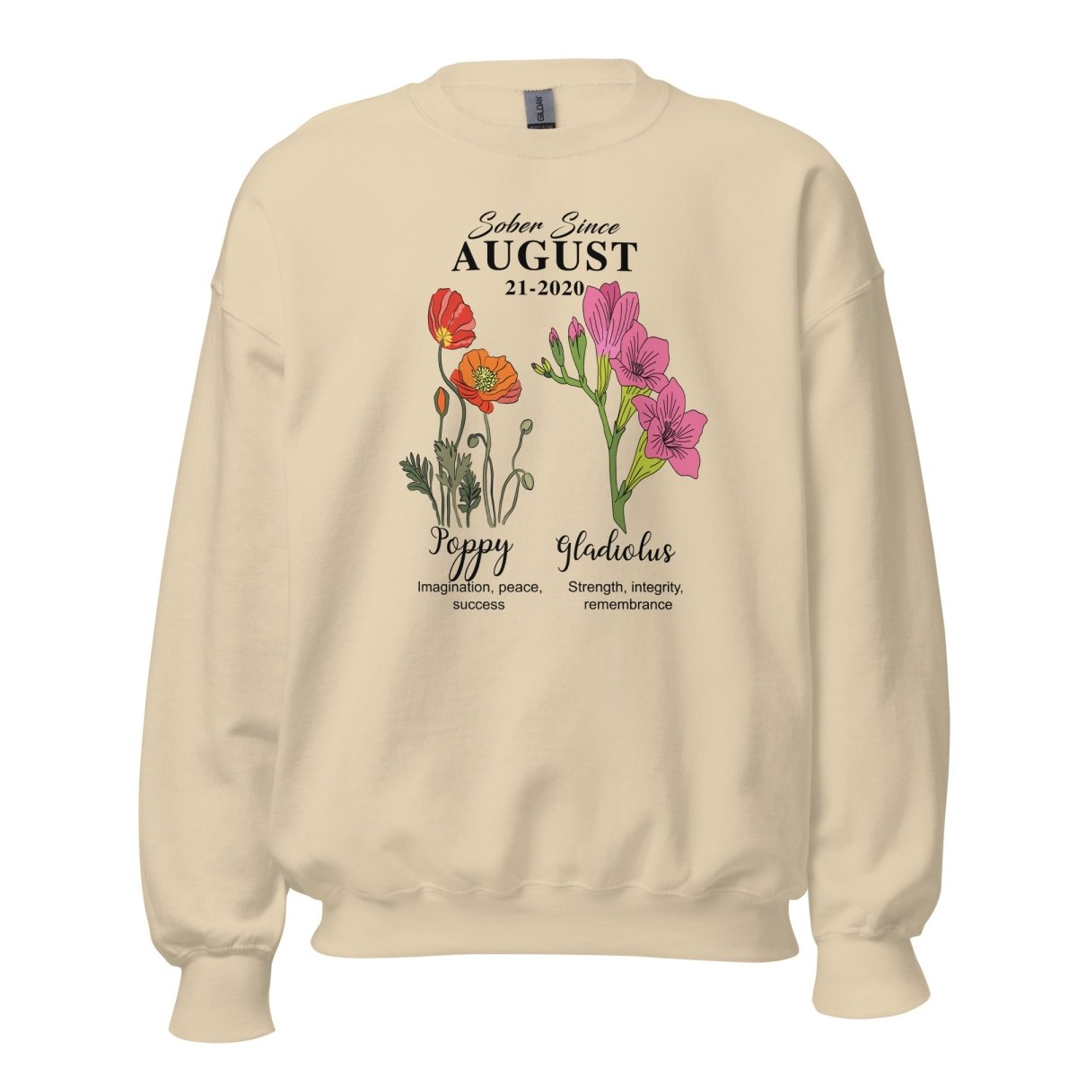 Sober Since Monthly Flower Recovery Hoodie fit detail (view 9)